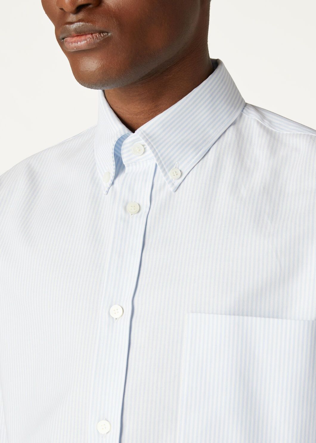 Loro Piana o1w1db10725 FAO7556 Elia Cotton Shirt in Light Blue Size US M / EU 48-50 / 2 - 3 Thumbnail