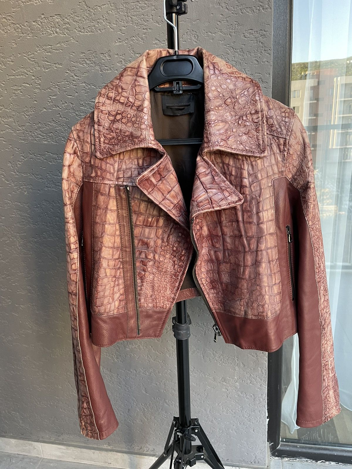 Designer × Diesel Vintage y2k women lather cropped jacket DIESEL Size XS / US 0-2 / IT 36-38 - 3 Thumbnail
