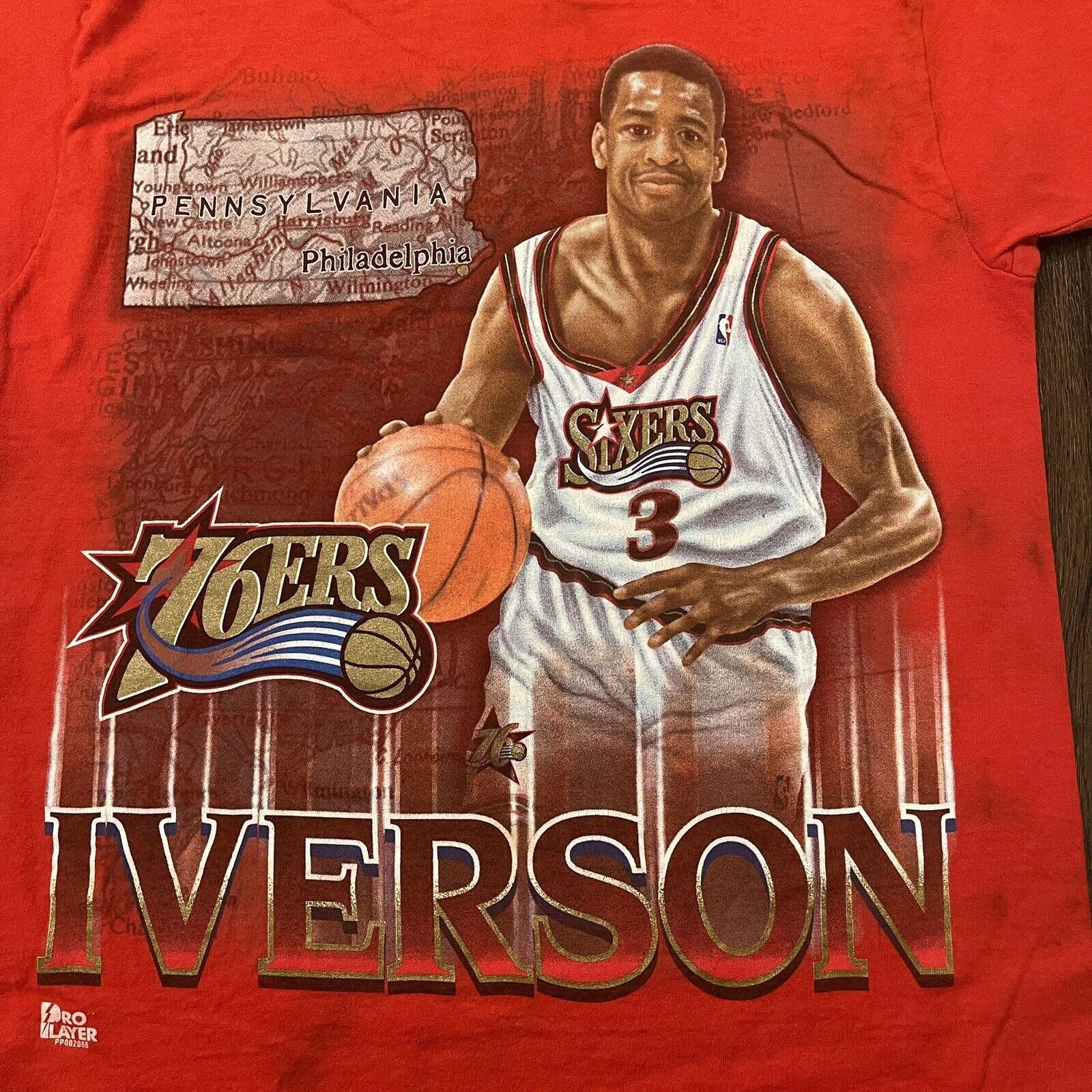 Vtg 90s Pro Player Allen Iverson Philadelphia 76ers T-Shirt