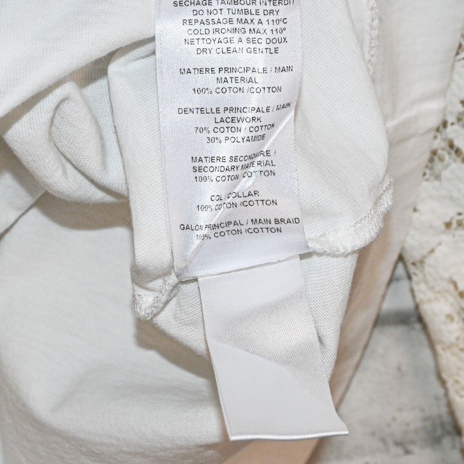 See by Chloe SEE by Chloe ruffle Lace Sleeves Crew top in Naturel White Size XS / US 0-2 / IT 36-38 - 10 Thumbnail