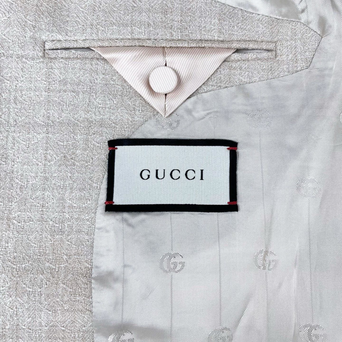 Gucci Gucci Beige Wool Logo Blazer Size US S / EU 44-46 / 1 - 3 Thumbnail