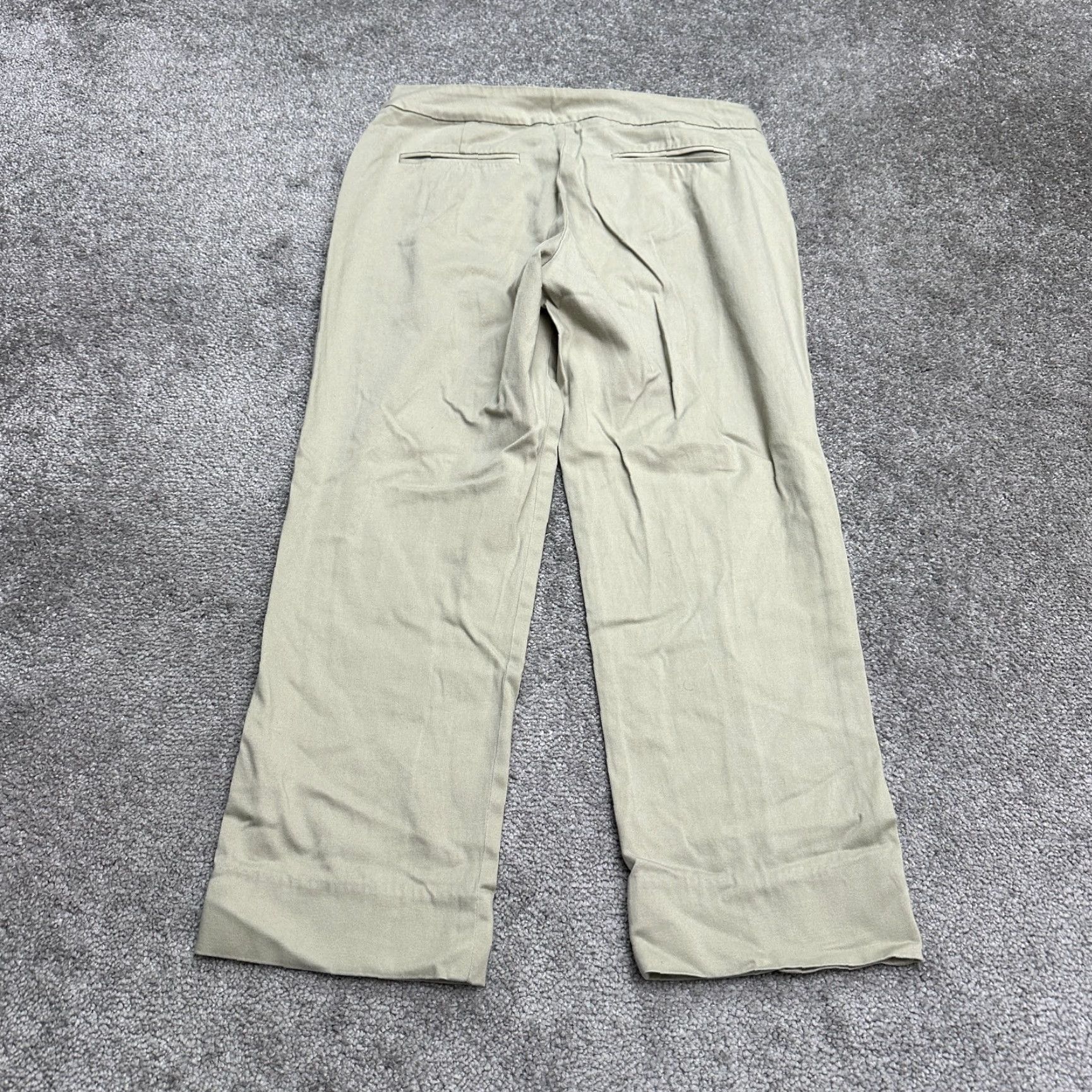 Soft Surroundings Soft Surroundings Pants Casual Cropped Cotton Beige Adult Small Regular Straight 30x23.5 Womens Regular Beige Cropped Pants - 30 Inseam, 23.5 Waist Size 28" / US 6 / IT 42 - 2 Thumbnail
