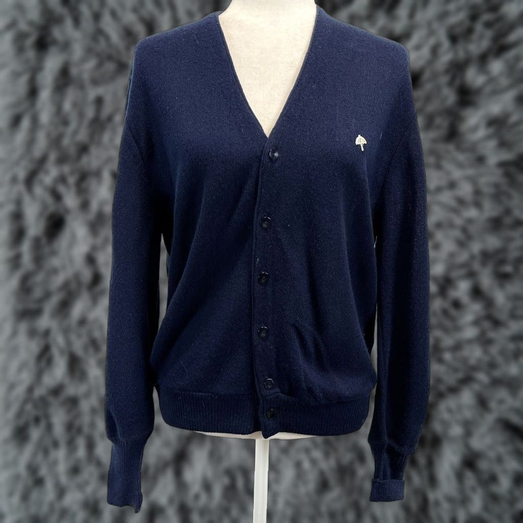 Vintage VINTAGE Arnie Sweater Sz Small Navy Cardigan Knit V-Neck Union Made USA Mens Size US S / EU 44-46 / 1 - 1 Thumbnail