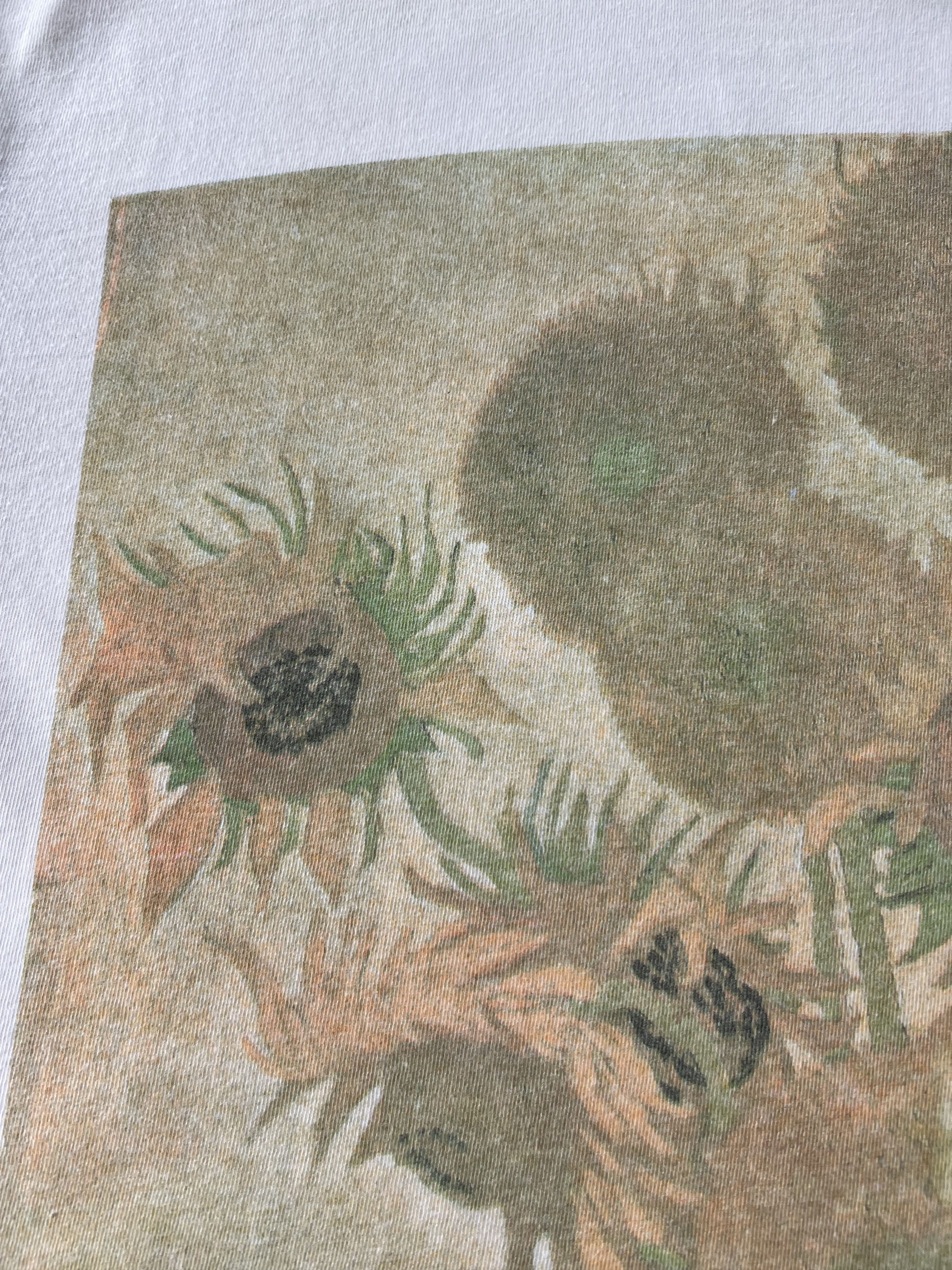 Arts & Science Vintage 90s Vincent van Gogh Sunflowers 1888 White T-shirt Size US L / EU 52-54 / 3 - 6 Thumbnail