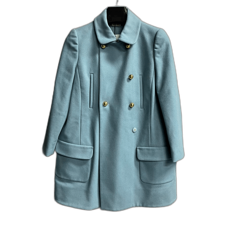 Miu Miu Miu Miu Blue Wool Double-Breasted Jacket Coat Size US M / EU 48-50 / 2 - 1 Thumbnail