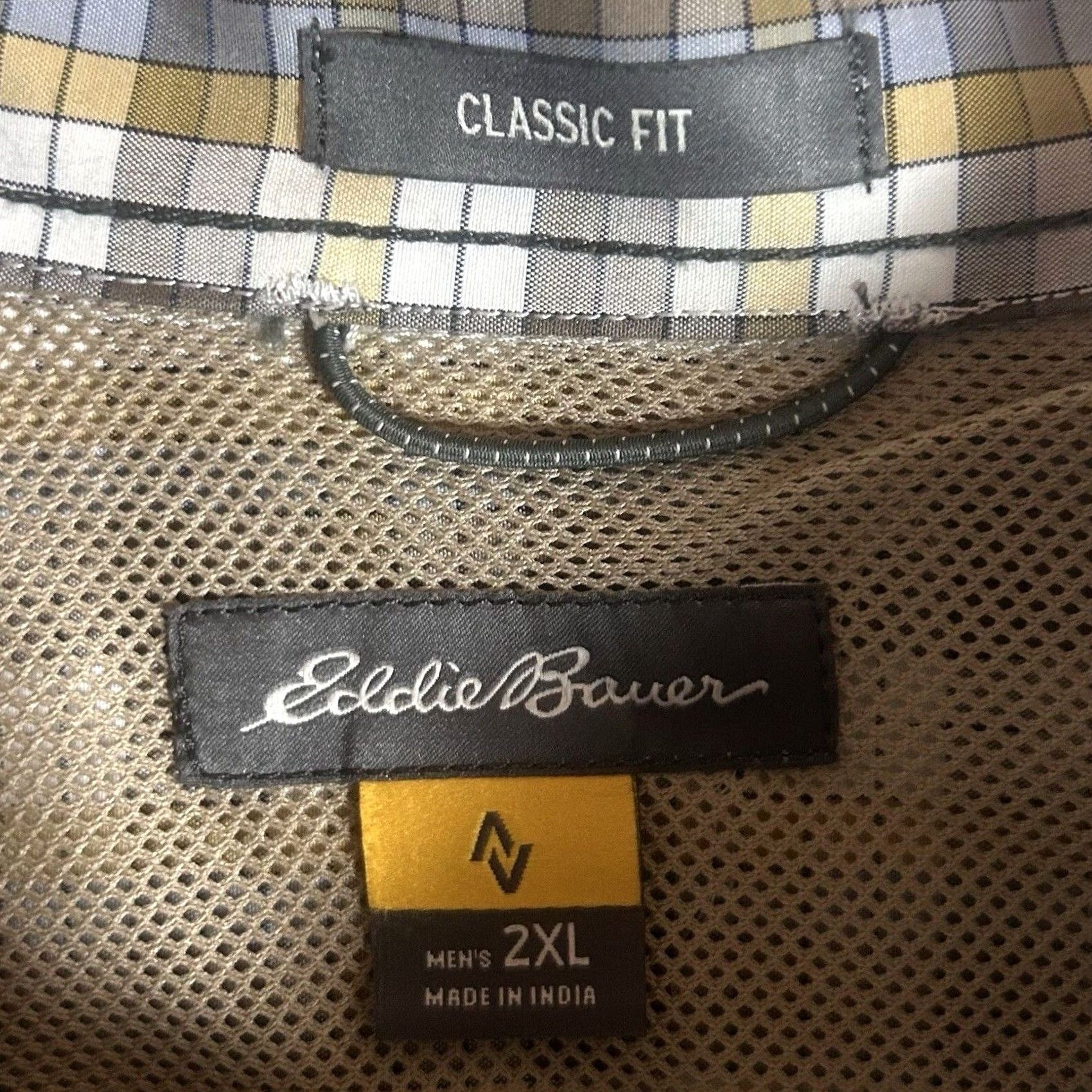 Eddie Bauer Eddie Bauer Travex Button-Up Shirt Mens 2XL Long Sleeve Plaid Cotton Blend Lightweight Breathable Outdoor Classic Fit L/S Size US XXL / EU 58 / 5 - 4 Thumbnail