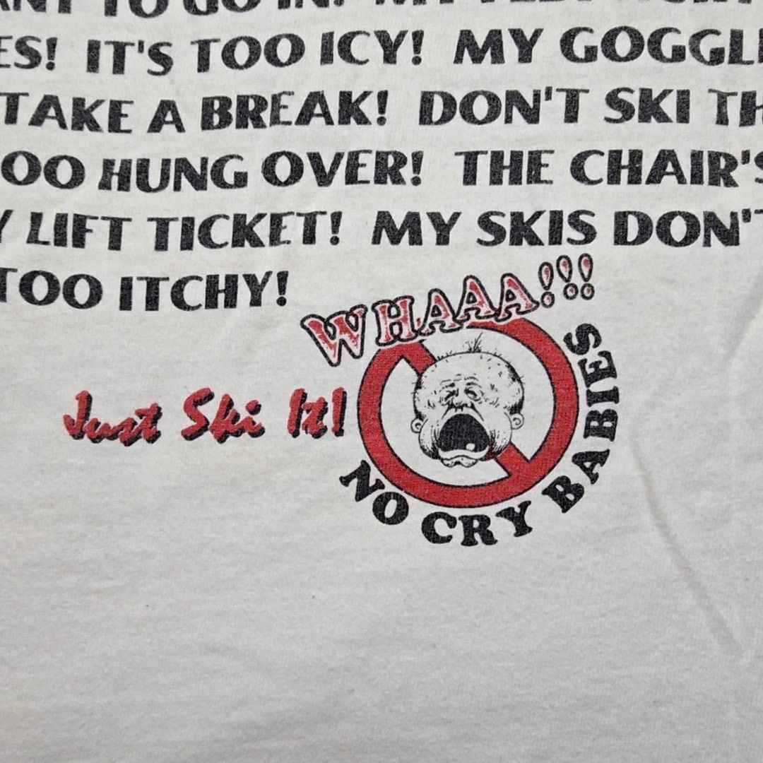 Hanes Vintage Ski Graphic Long Sleeve Shirt White L Funny Shirt Size US L / EU 52-54 / 3 - 3 Thumbnail