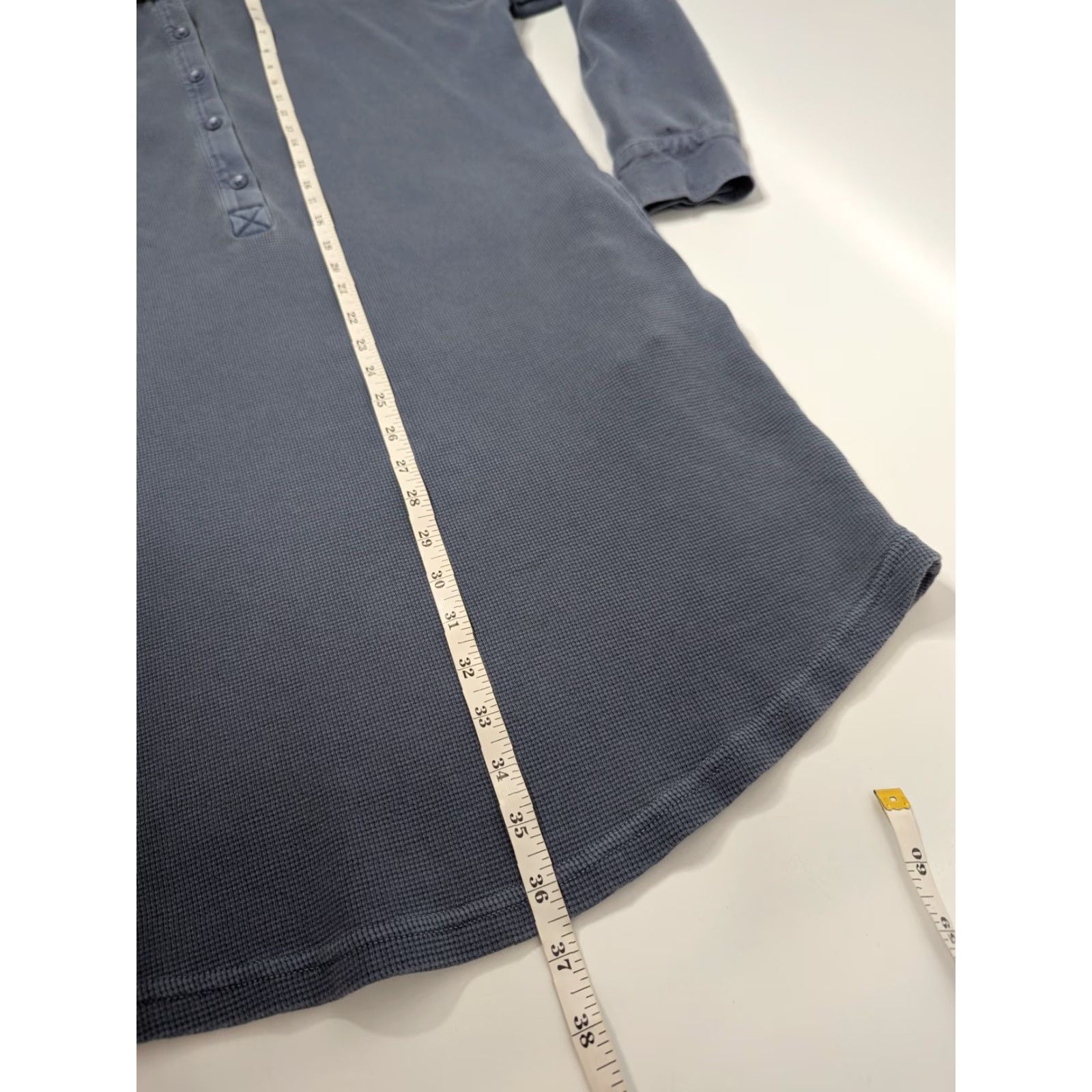 Vintage THE NORMAL BRAND Blue Henley Thermal Long Sleeve Shirt Dress Women's XS Size XS / US 0-2 / IT 36-38 - 7 Thumbnail