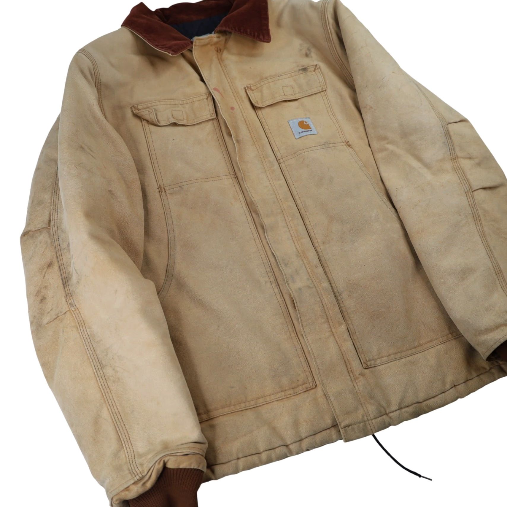 Carhartt VINTAGE Carhartt Chore Coat Mens XL Tan Coat Size US XL / EU 56 / 4 - 3 Thumbnail