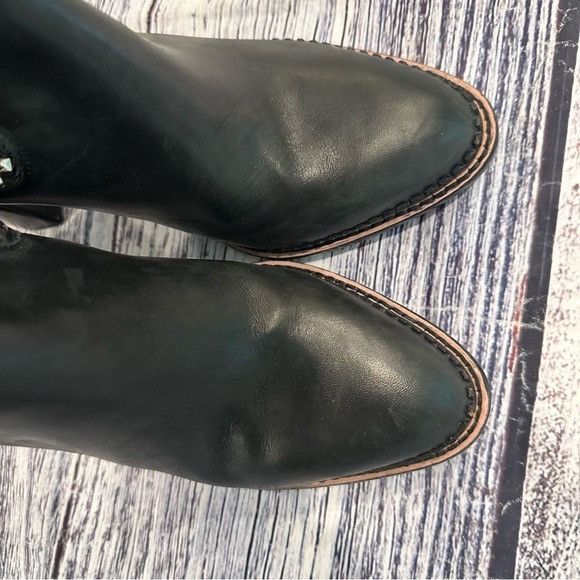 Sam Edelman Sam Edelman Black Leather Studded Heeled Ankle Boots Size US 8.5 / IT 38.5 - 6 Thumbnail
