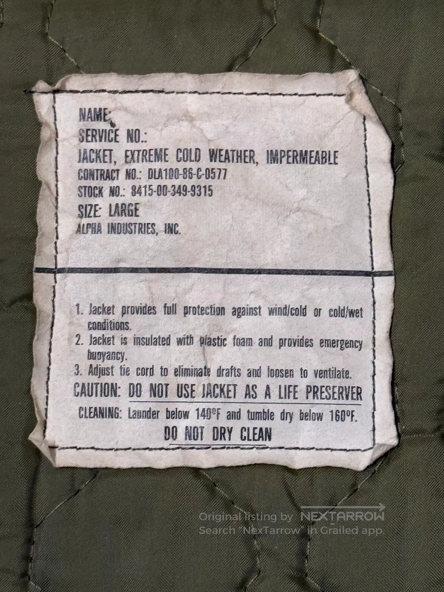 Alpha Industries Military Style A-1 Deck Jacket. Size US M / EU 48-50 / 2 - 4 Thumbnail