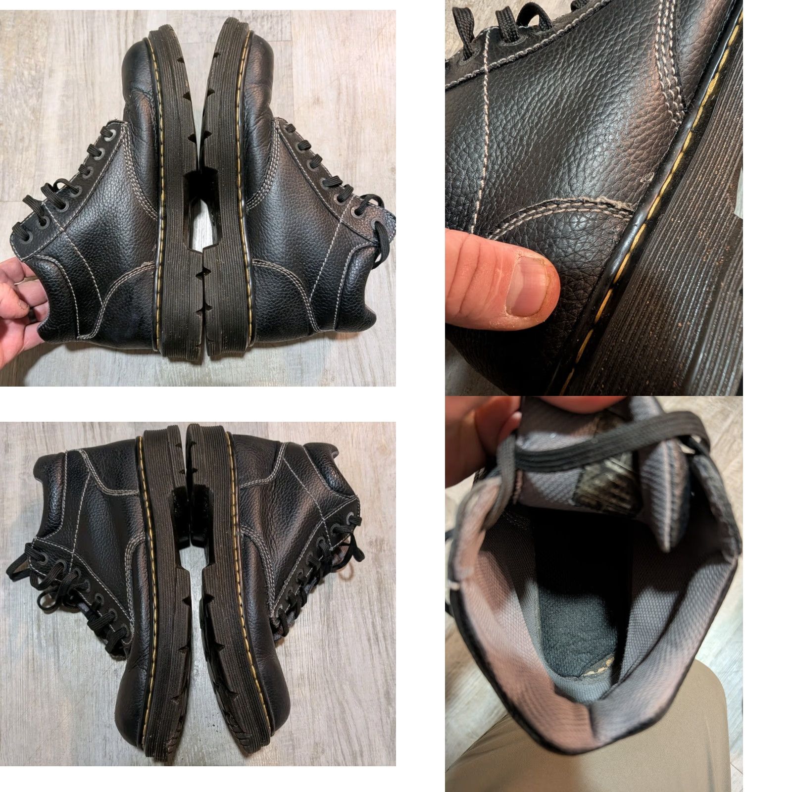Dr. Martens Dr. Doc Marten's Tacoma Men's Black Pebbled Leather Lace-Up Ankle Boots US 11M Size US 11 / EU 44 - 8 Thumbnail