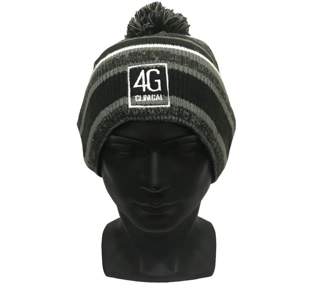 image of Stripe Design Beanie Hat, Men's