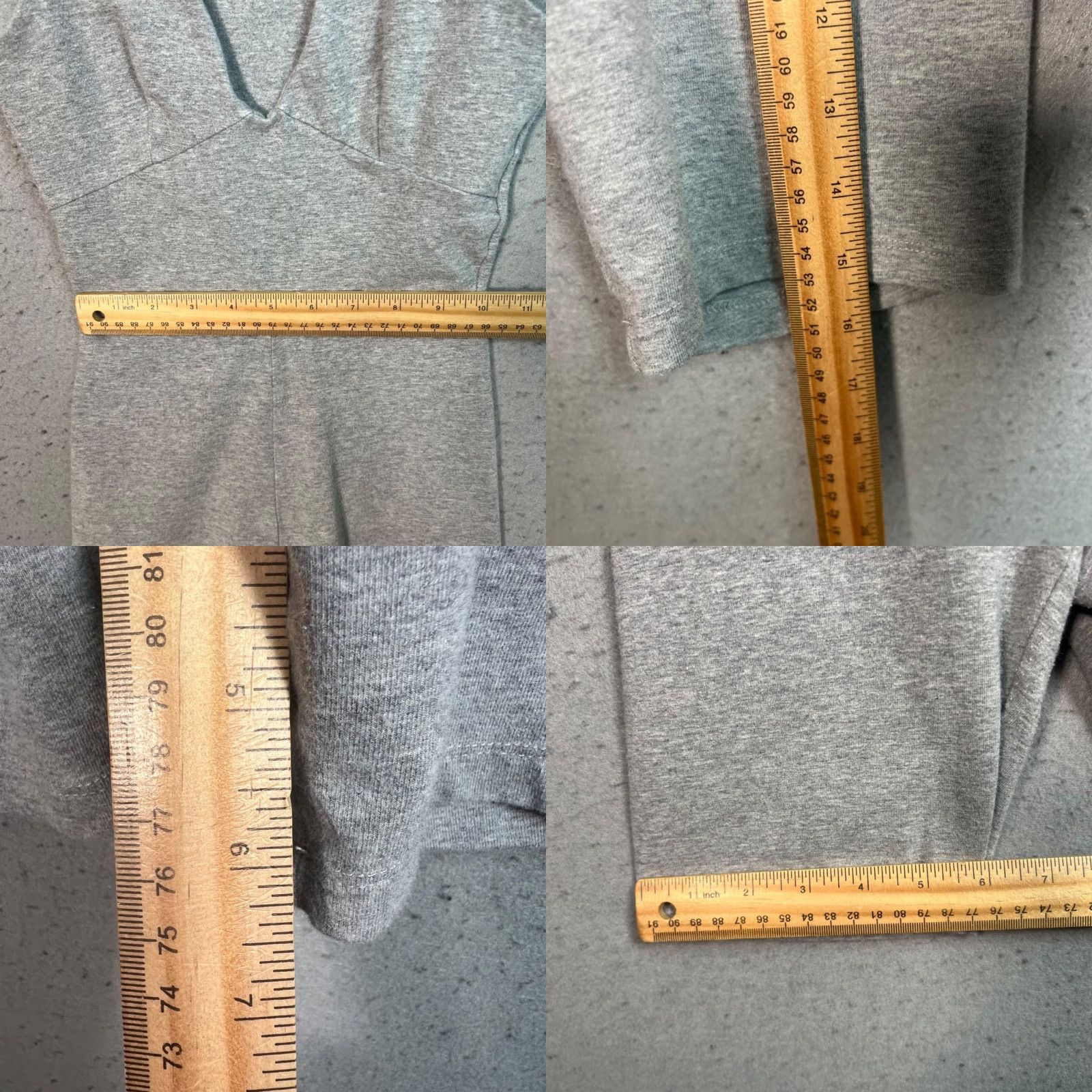 Vintage Babaton Romper Women's XS Gray Sleeveless V-Neck One-Piece Cotton Blend Casual Modern Size 26" / US 2 / IT 38 - 8 Thumbnail