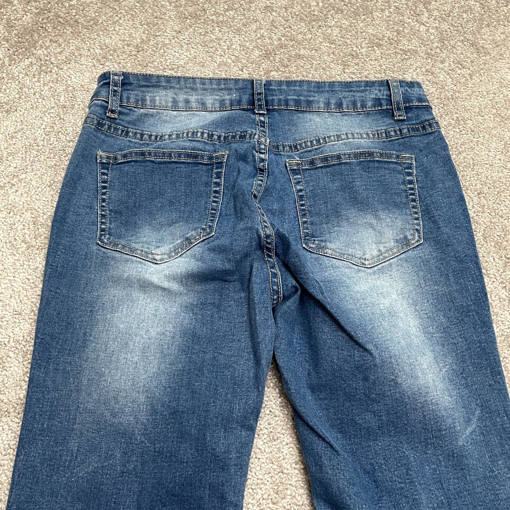 Denime Between Us Jeans Juniors 11 Blue Straight Stretch Denim 30x26 City Classic Designer 5-Pocket Mens Womens Girls? Size 32" / US 10 / IT 46 - 4 Thumbnail