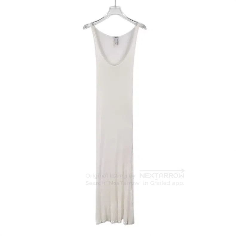 Loewe Loewe White logo embroidery braided knitted dress Size M / US 6-8 / IT 42-44 - 1 Thumbnail