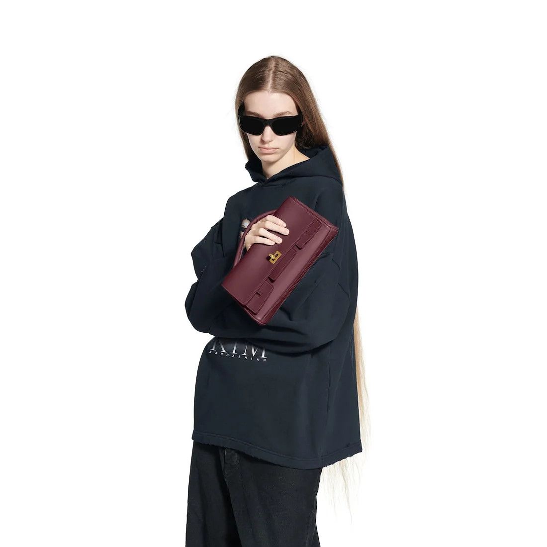 Balenciaga os11x0126 Size: OS / Bel Air Small Clutch On Strap Burgundy Size ONE SIZE - 9 Thumbnail