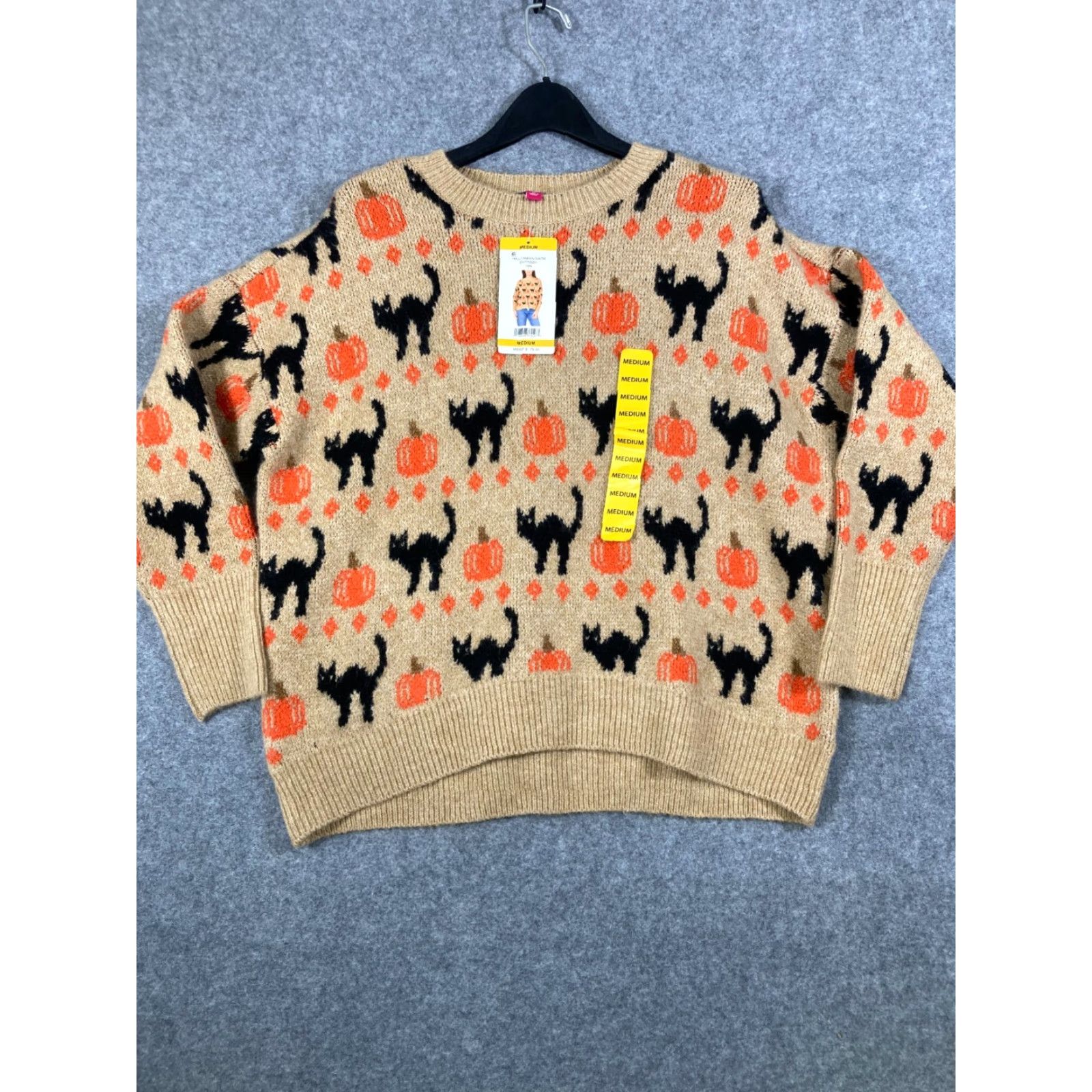 Vince Camuto Vince Camuto Pullover Halloween Sweater Womens Medium Tan Knit Crew Neck NWT Size M / US 6-8 / IT 42-44 - 2 Thumbnail