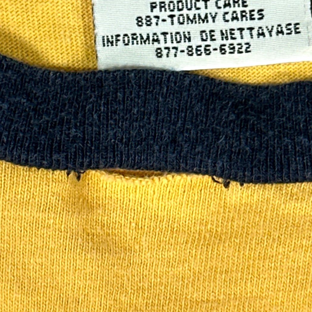 Tommy Hilfiger VINTAGE Tommy Hilfiger Shirt Adult LARGE Yellow Tommy Jeans Flag Logo Y2K Ringer Size US L / EU 52-54 / 3 - 7 Thumbnail
