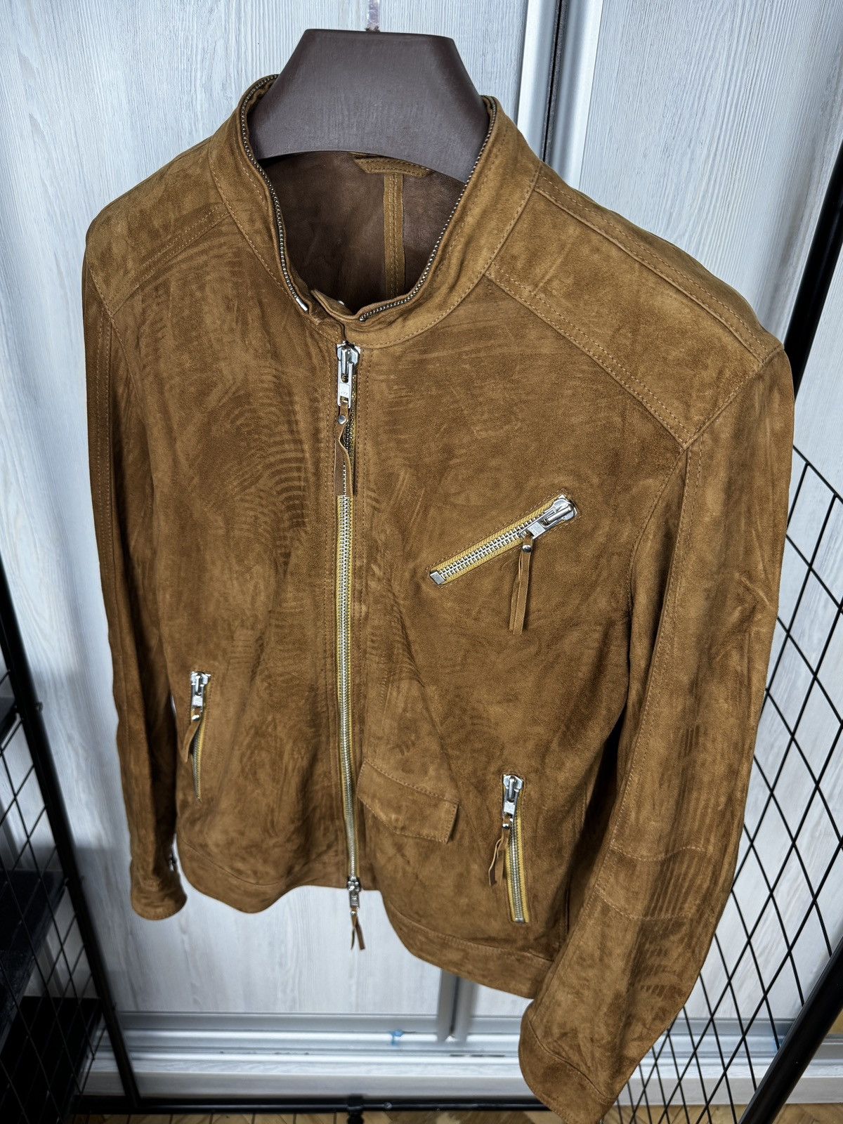 Officina36 Officina 36 brown leather suede biker bomber jacket Size US M / EU 48-50 / 2 - 8 Thumbnail