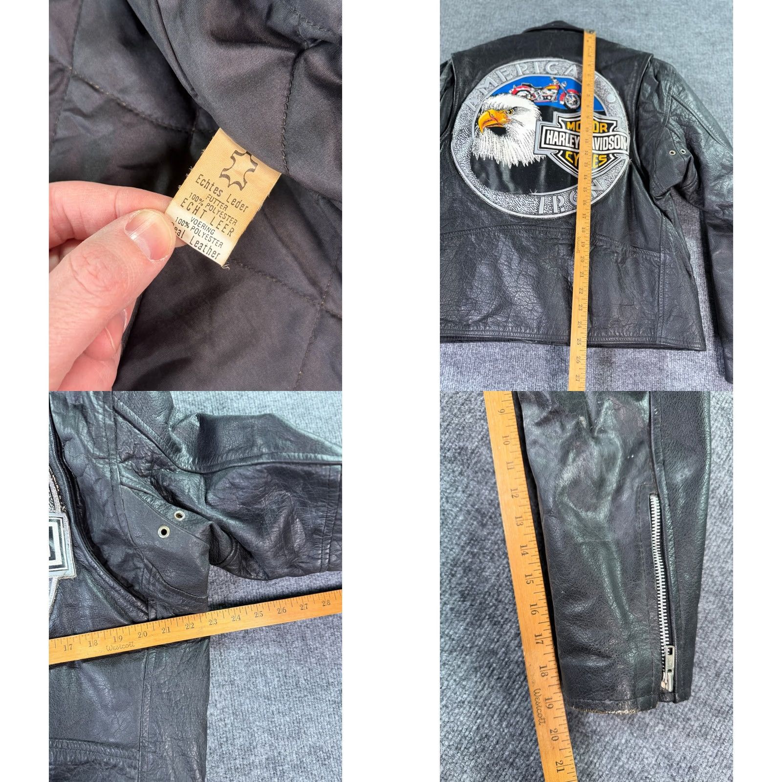 Harley Davidson Harley Davidson Biker Gear Leather Motorcycle Jacket Mens 46 Black Belted 1980s Size US S / EU 44-46 / 1 - 9 Thumbnail