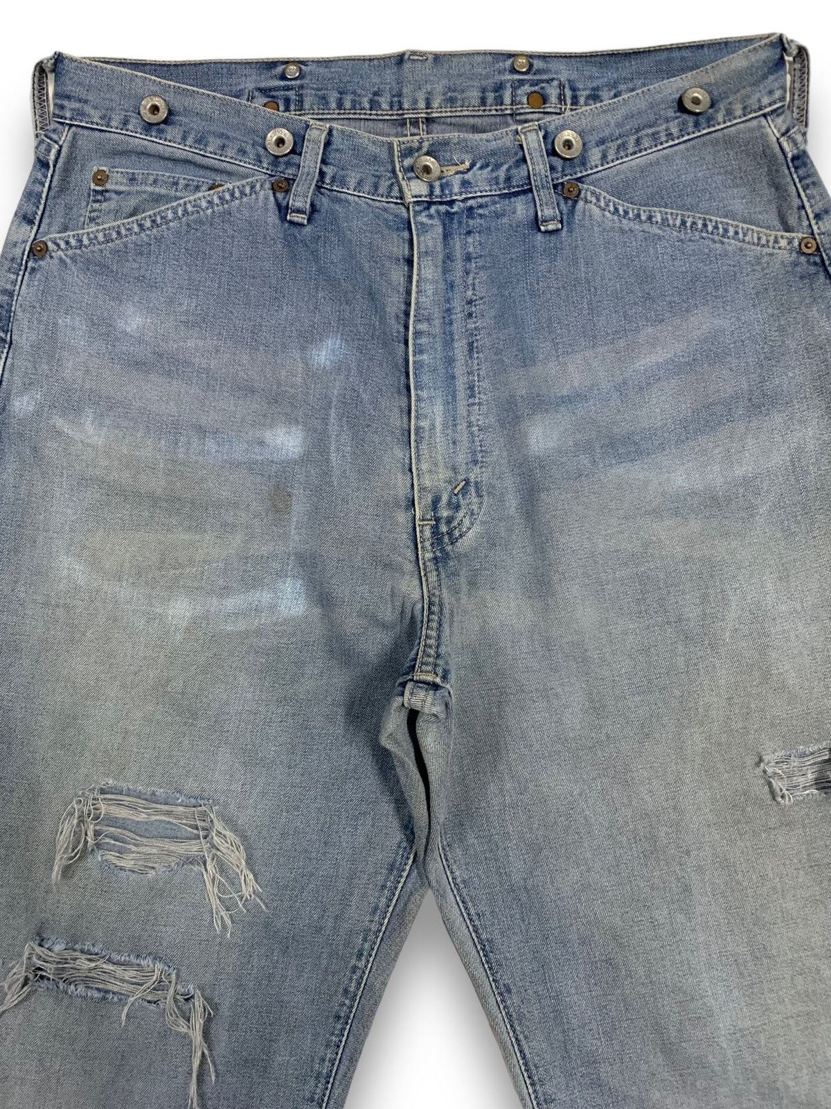 Levi's Vintage 90s Levis Faded Buckle Back Baggy Distressed Jeans Size US 34 / EU 50 - 3 Thumbnail