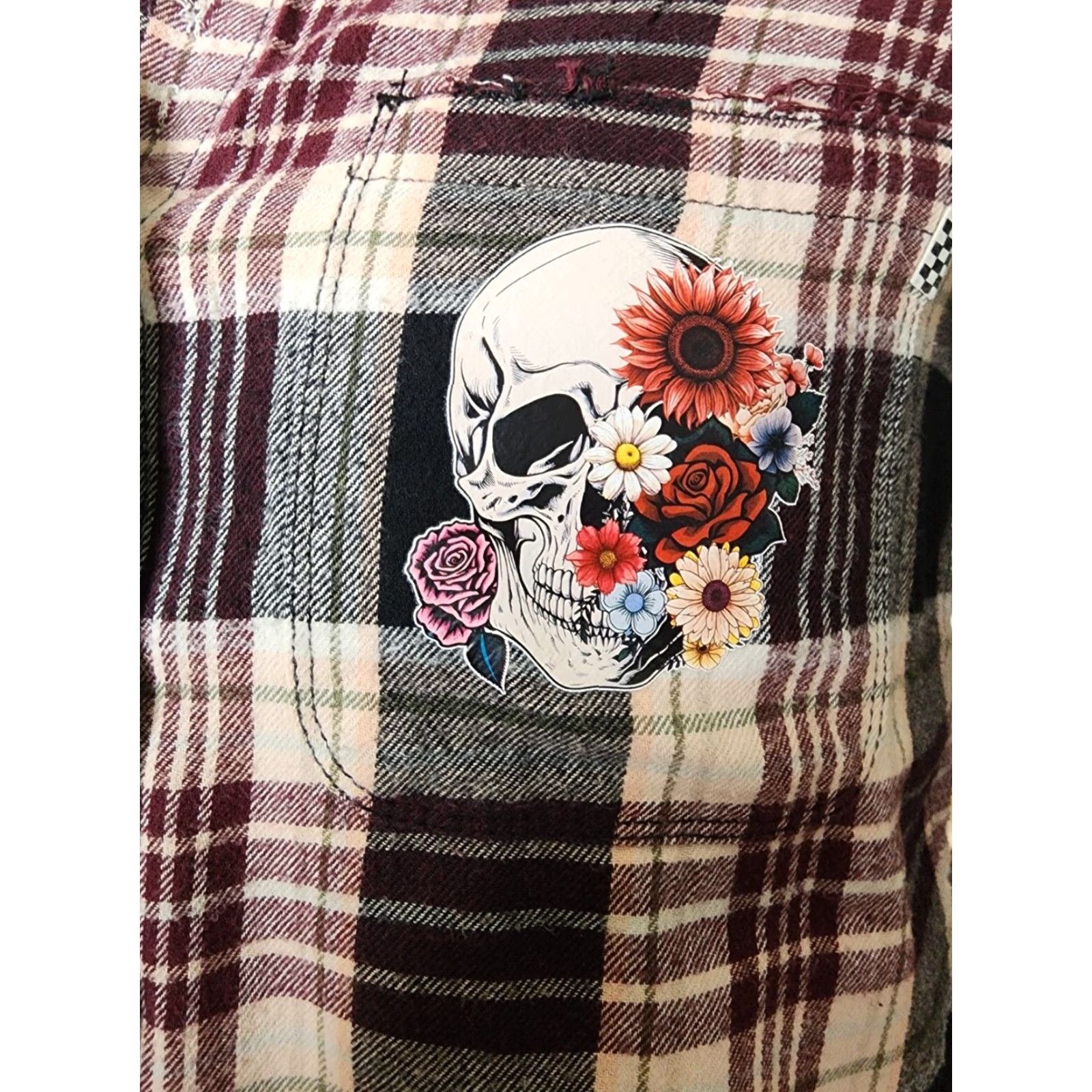 Vans VANS Womens M Upcycled Flannel Shirt Pink Plaid Casual Long Sleeve Button-Up Fall Winter Women Size M / US 6-8 / IT 42-44 - 5 Thumbnail