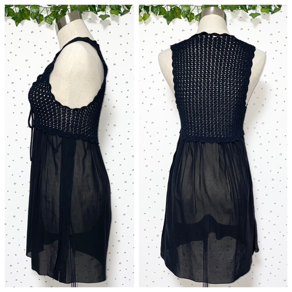 Dolce & Gabbana Dolce&Gabbana Ribbon Lace See-through Tunic Dress 40 Black Size S / US 4 / IT 40 - 5 Thumbnail