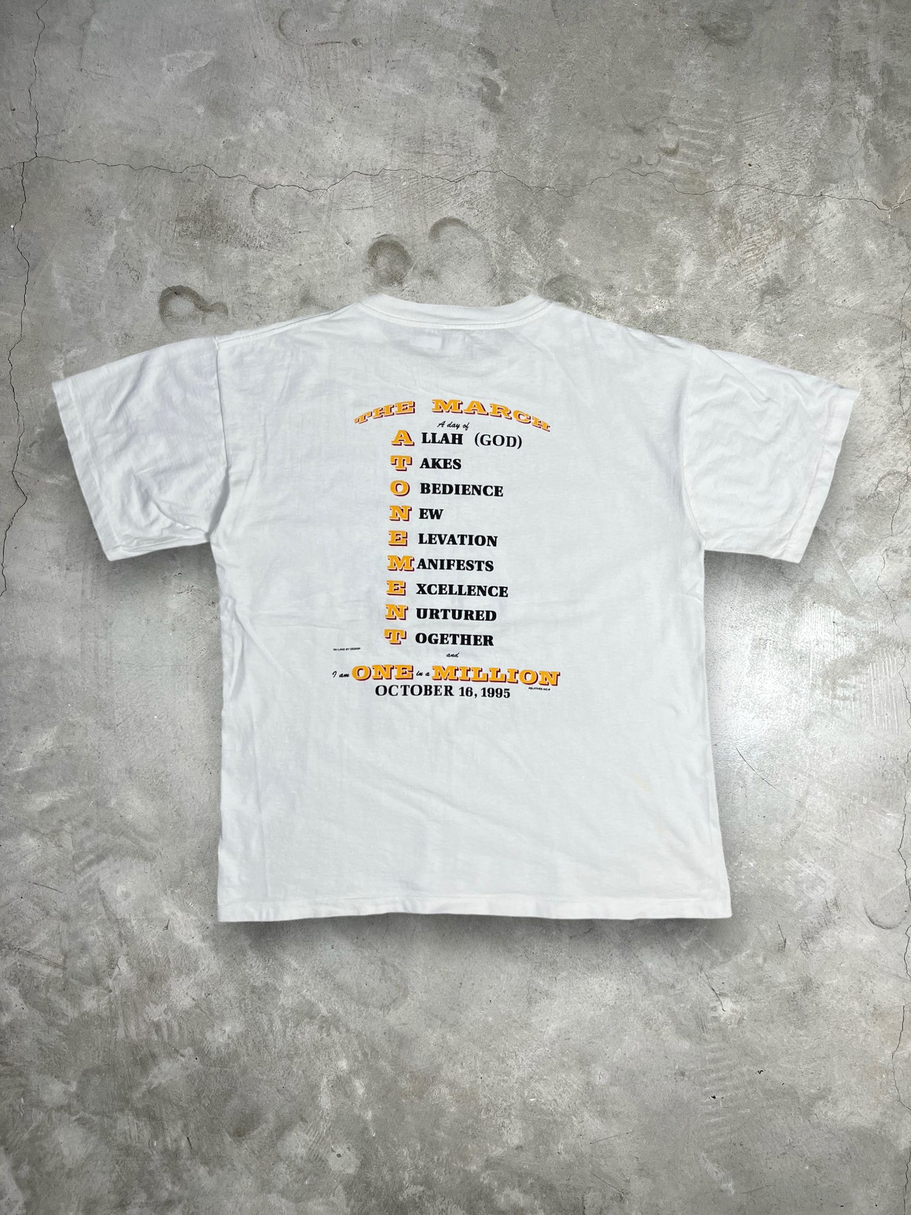 Rap Tees Vintage 90s Million Man March Art Tee (XL) GTMD855 Size US XL / EU 56 / 4 - 6 Thumbnail