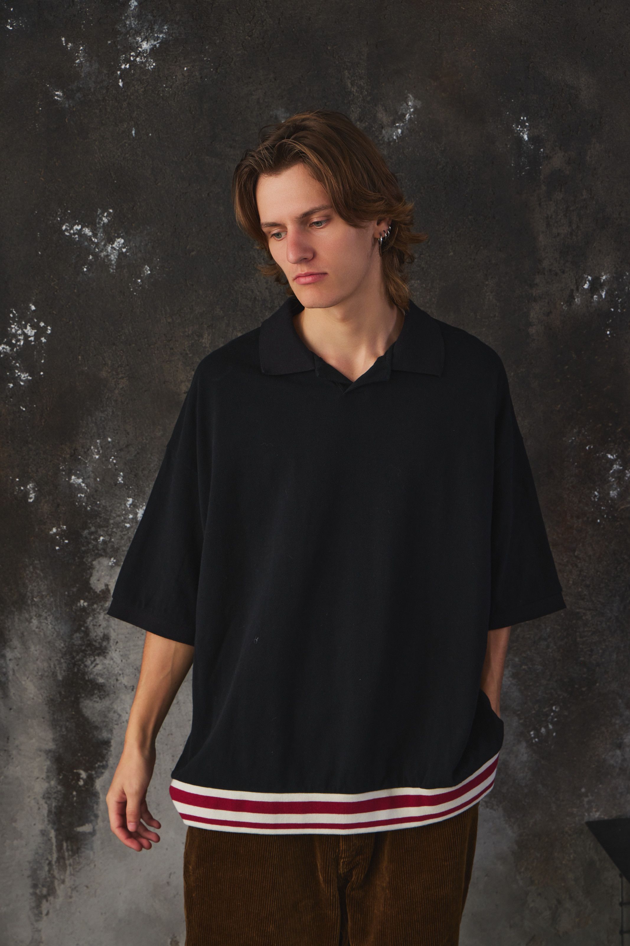 Other Name. Indian Cotton Kanoko Big Polo Shirt Black Size US M / EU 48-50 / 2 - 3 Thumbnail