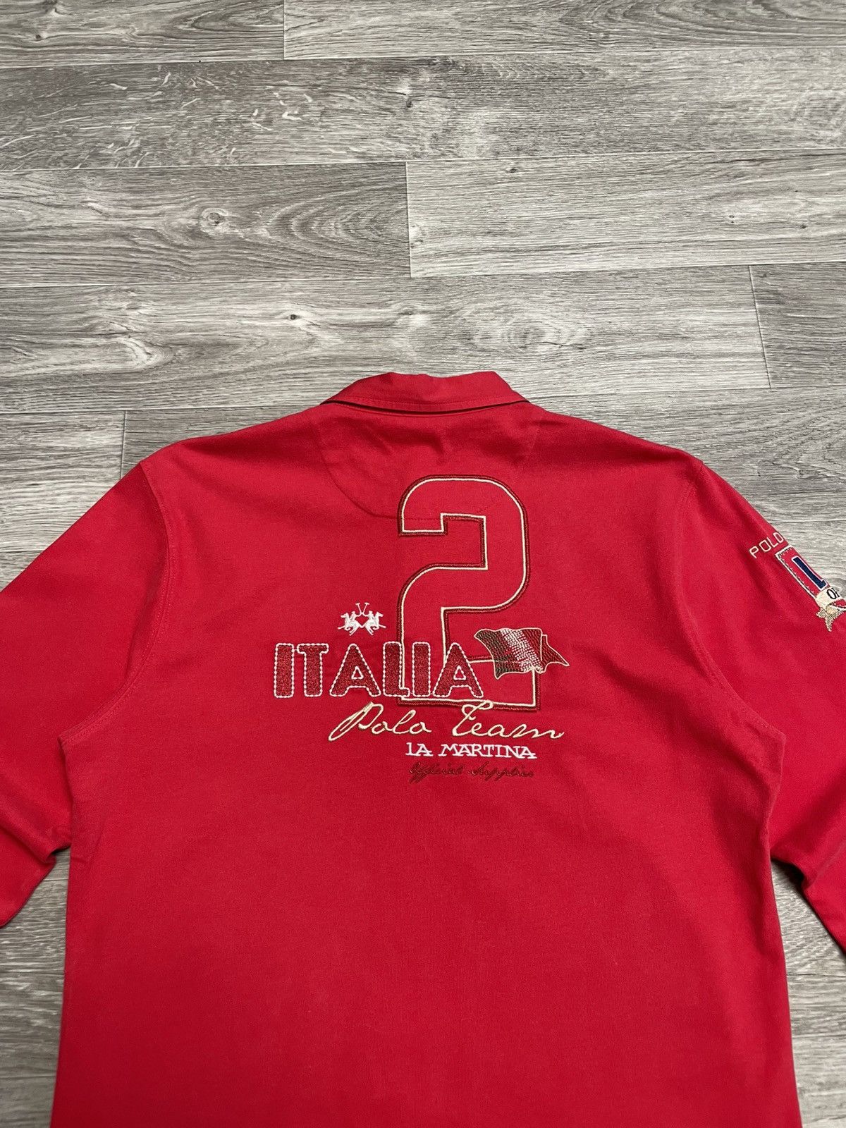 La Martina Vintage La Martina Italia Rugby Long Sleeve Polo Shirt Size US L / EU 52-54 / 3 - 15 Thumbnail