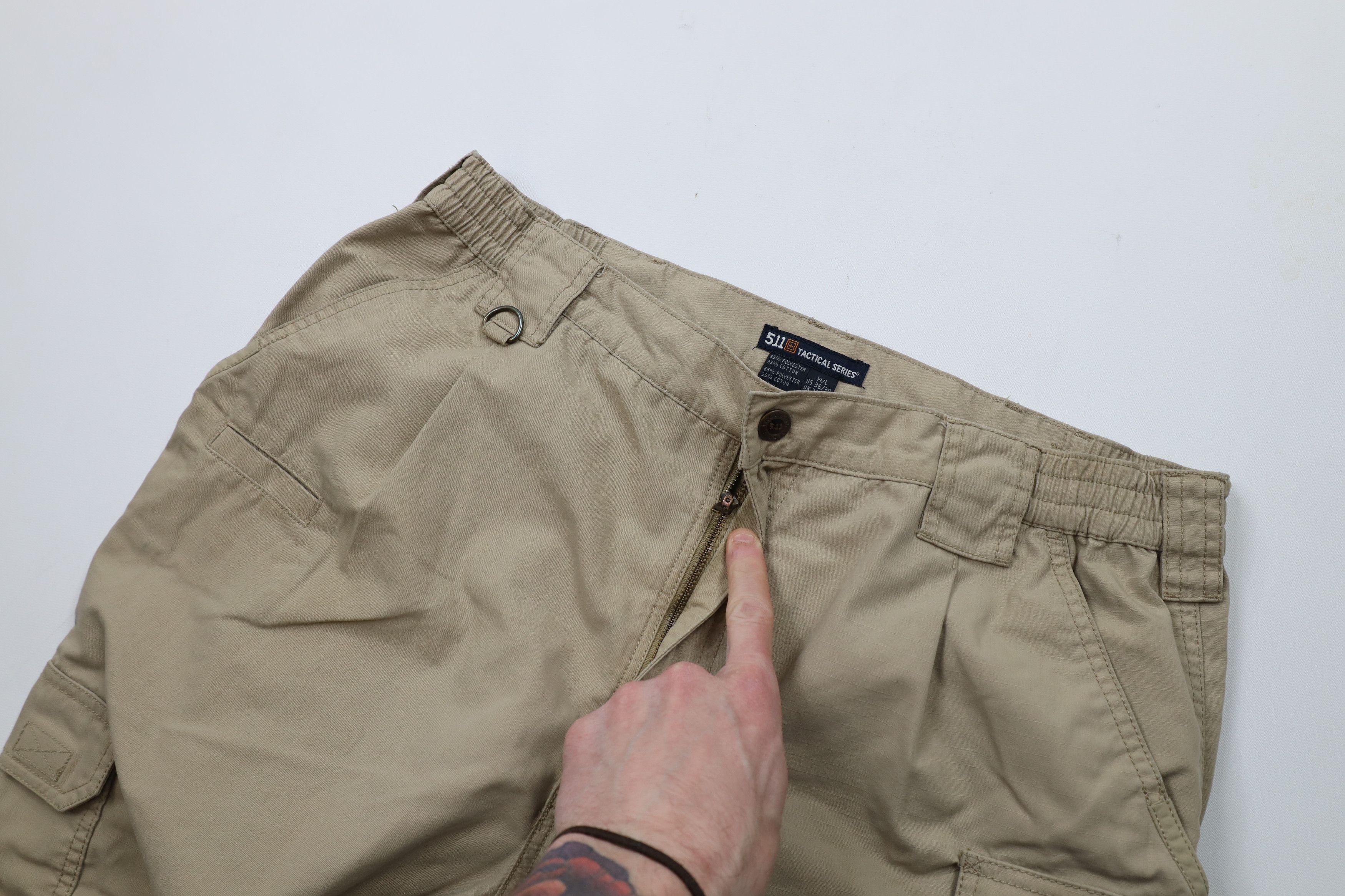 Vintage 5.11 Tactical Series Ripstop Double Knee Cargo Pants Beige Size US 36 / EU 52 - 9 Thumbnail