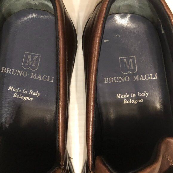 Bruno Magli BRUNO MAGLI MEN'S BROWN LEATHER SLIP-ON SHOES SIZE: 11.5M Size US 11.5 / EU 44-45 - 2 Thumbnail