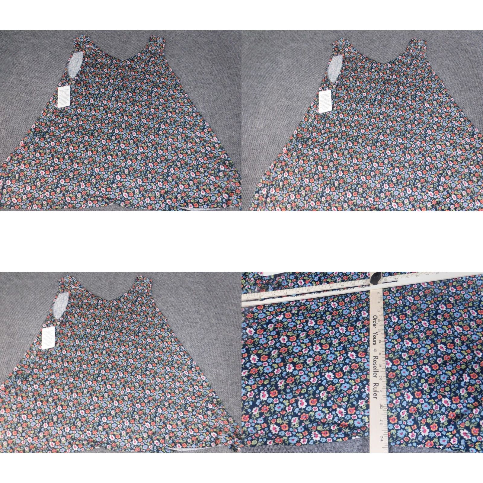 Vintage Chelsea Womens Blouse 1X Blue Pullover Stretch Casual Round Neck Sleeveless Button Rayon Floral Classic/Fitted Sleeve Plus Size Women Blouse Size XL / US 12-14 / IT 48-50 - 8 Thumbnail