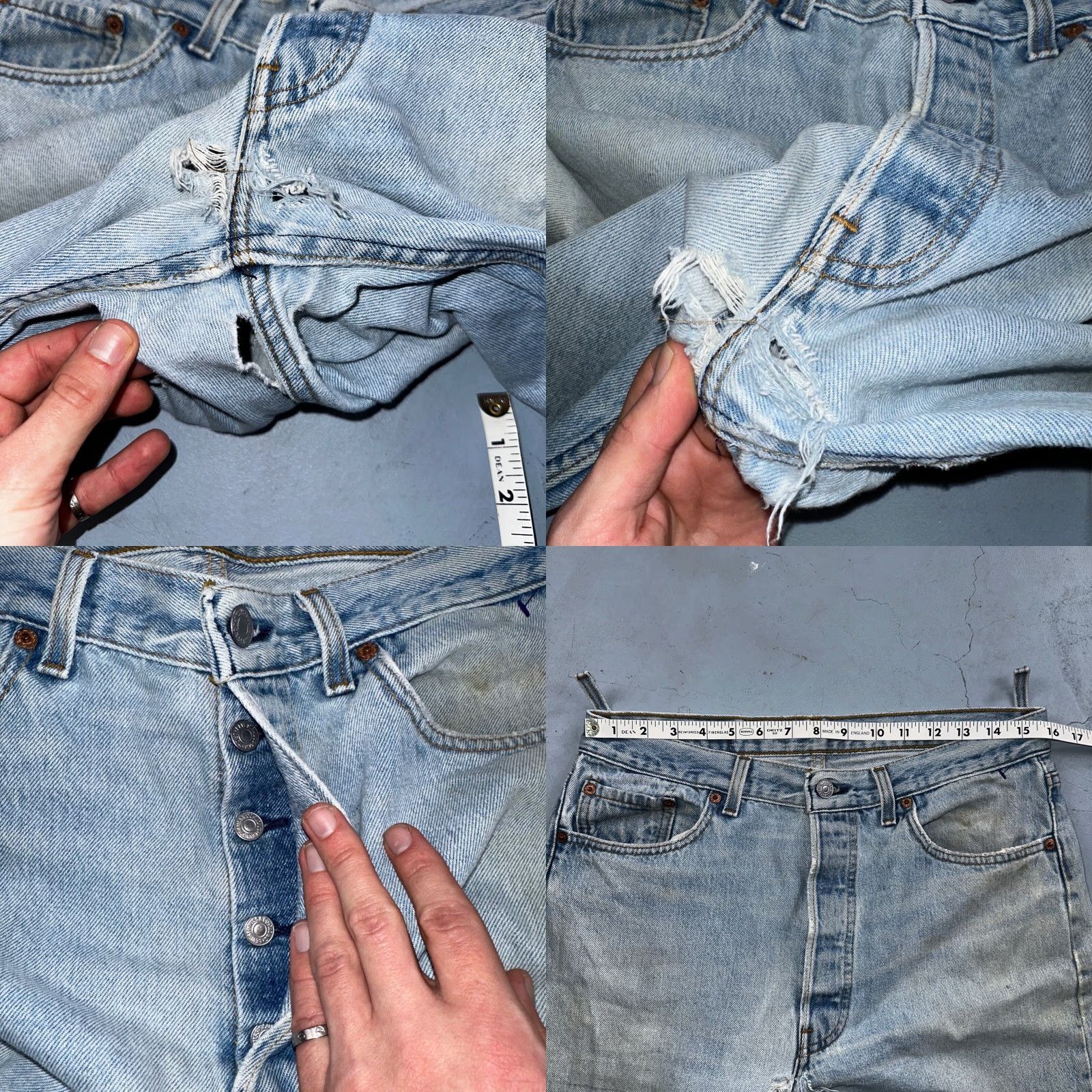 Levi's VINTAGE Levi's 501 Jeans ClassiC 90s USA Blue Light Wash 34x34 Regular Mens Straight Denim 34 Inseam Button Closure Gap 501 Series Size US 34 / EU 50 - 8 Thumbnail
