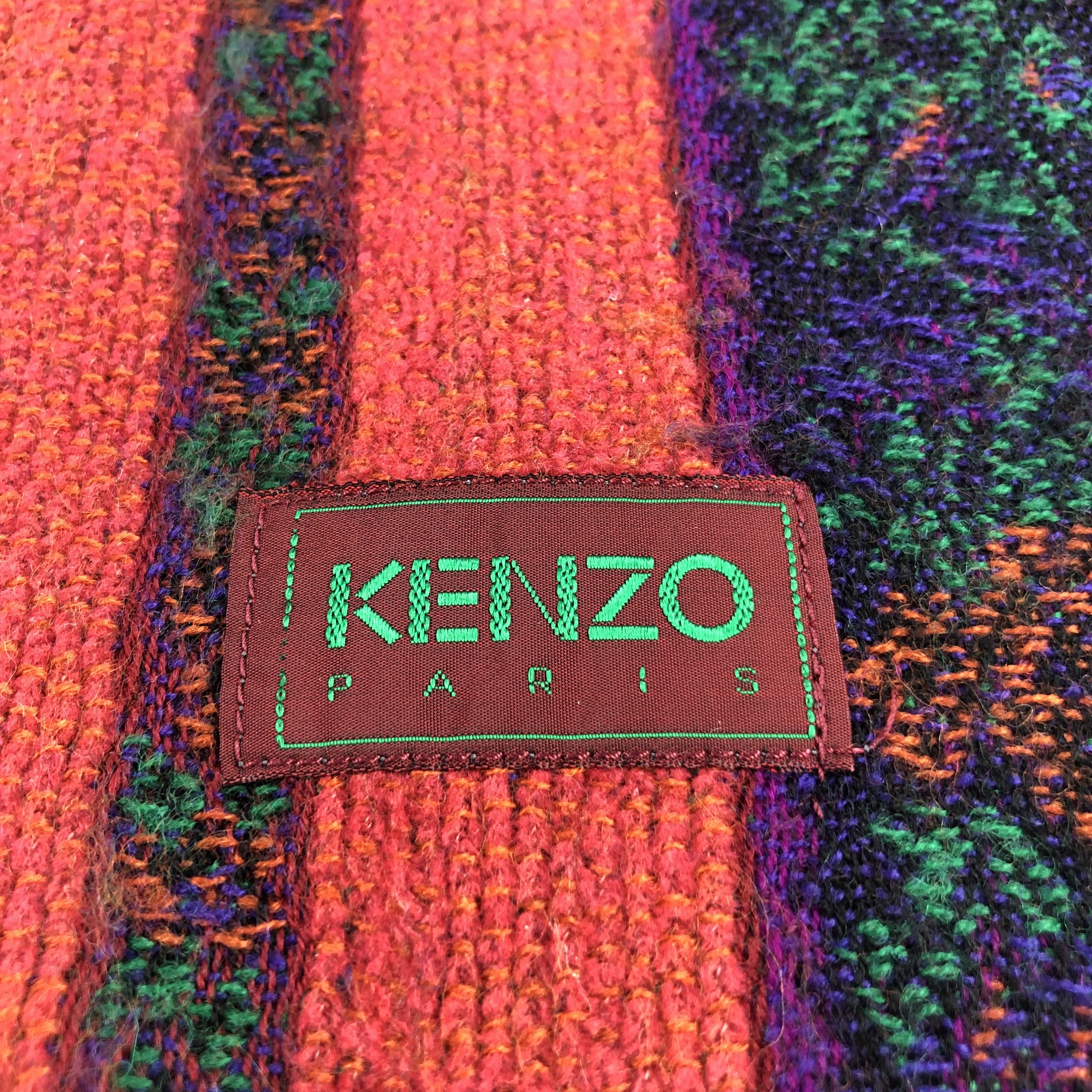 Kenzo Kenzo Floral Wool Scarf Muffler V1039 Size ONE SIZE - 4 Thumbnail