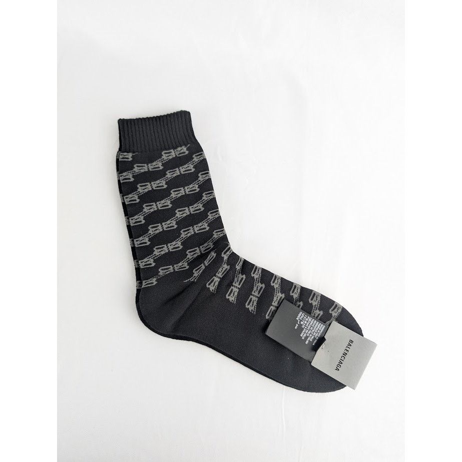 Balenciaga o1rshd1 Size: L / Socks BB Monogram Tennis in Black Size ONE SIZE - 2 Thumbnail