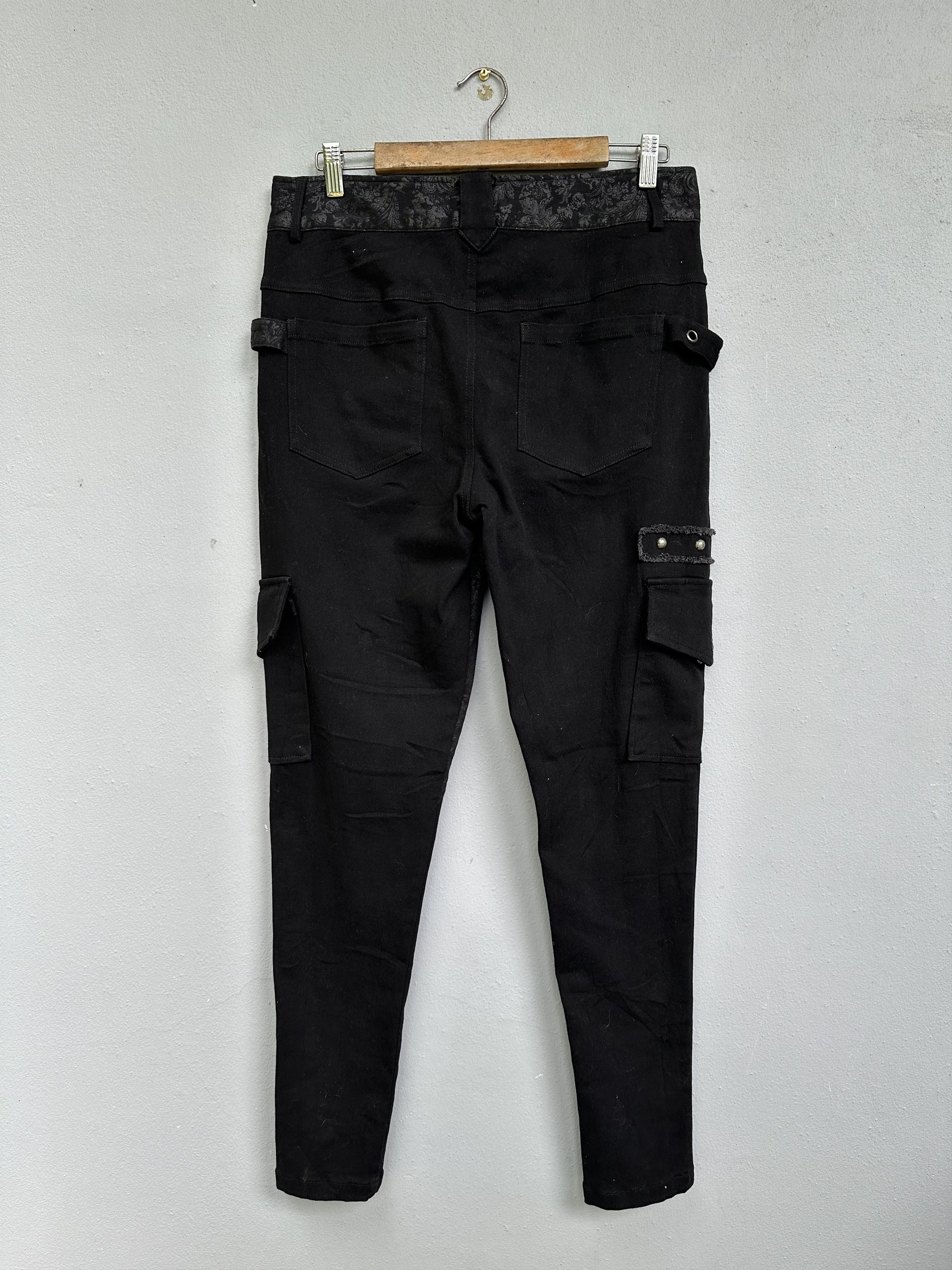 Japanese Brand Japanese Brand PUNKRAVE Skinny Elastic Cargo Pants Size US 32 / EU 48 - 8 Thumbnail