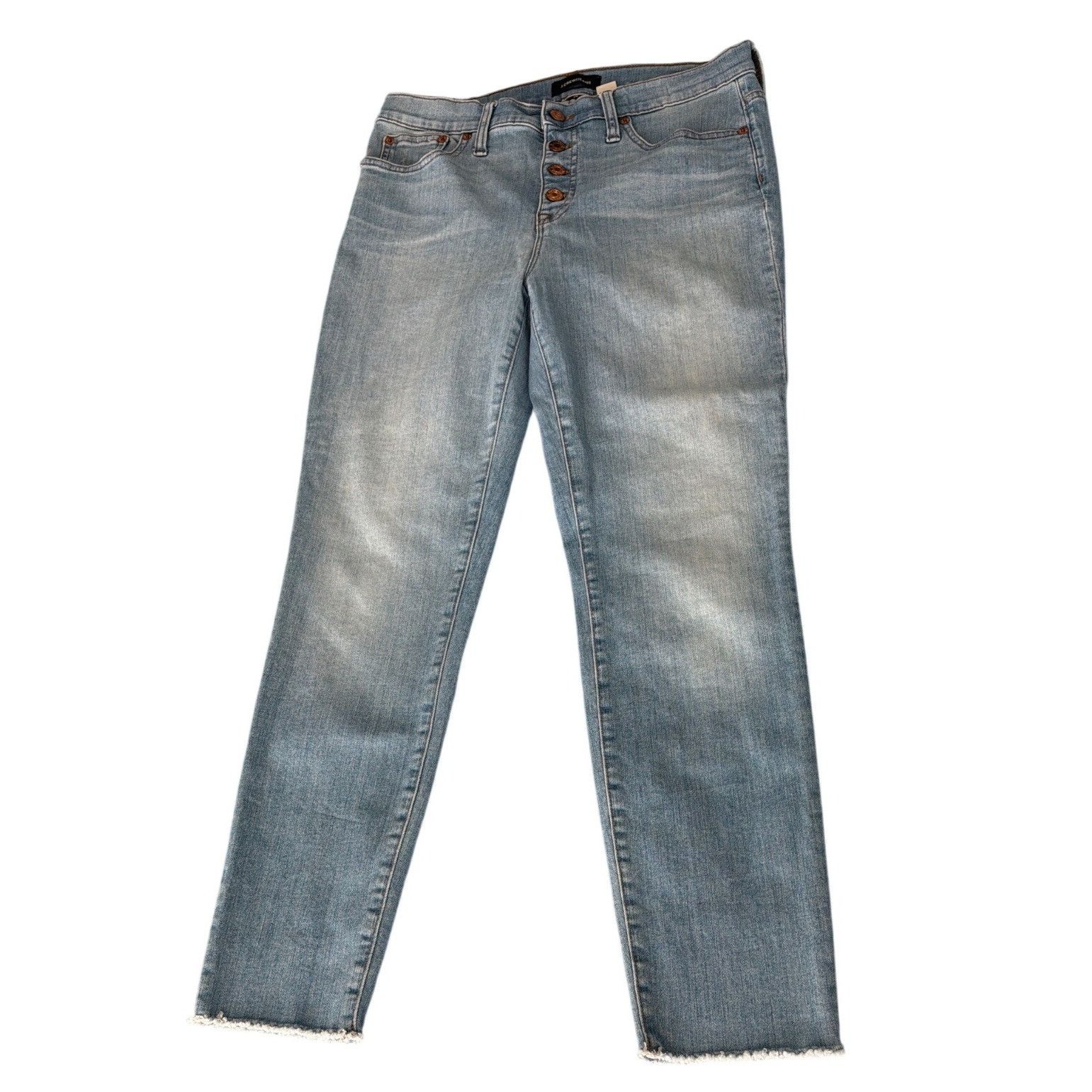 J.Crew J.Crew 9" High Rise Toothpick Jeans Blue Light Wash Raw Hem Size 29" - 1 Thumbnail