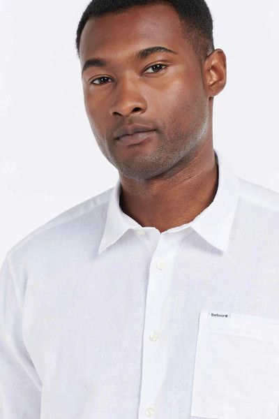 Barbour o1y1224 Logo Single Pocket Shirt in White Size US XS / EU 42 / 0 - 5 Thumbnail