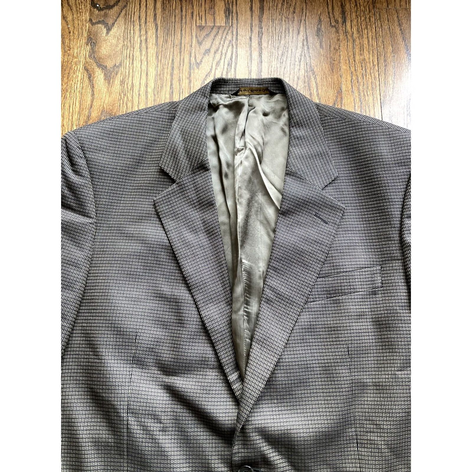 Jack Victor Jack Victor E.THOMAS SILK WOOL Mens Sport Coat Size 44L Long Brown Blazer Jacket Size 44R - 4 Thumbnail