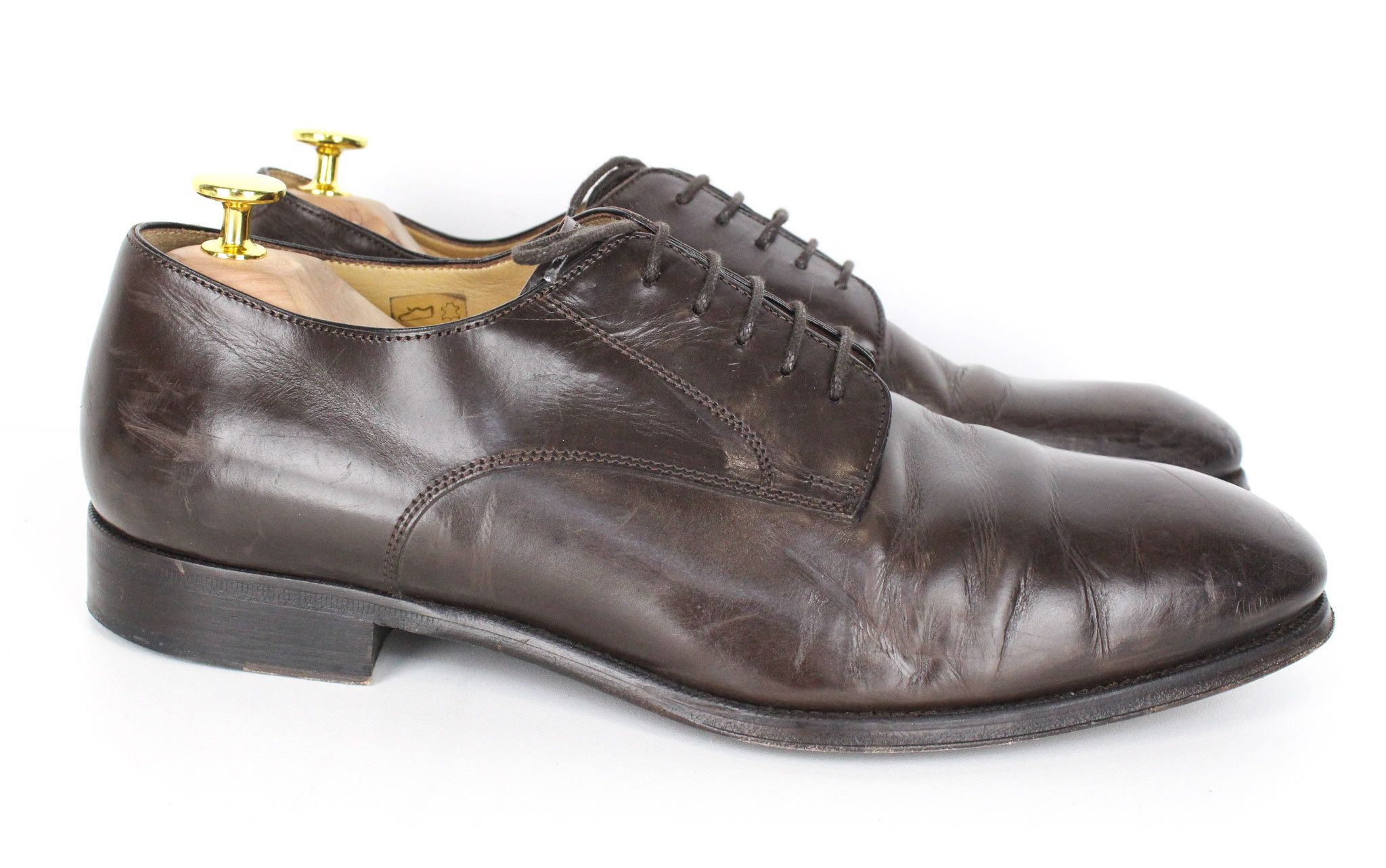 Suitsupply EU43.5 Dark Brown Leather Laced Low-Top 72824 Size US 10.5 / EU 43-44 - 5 Thumbnail