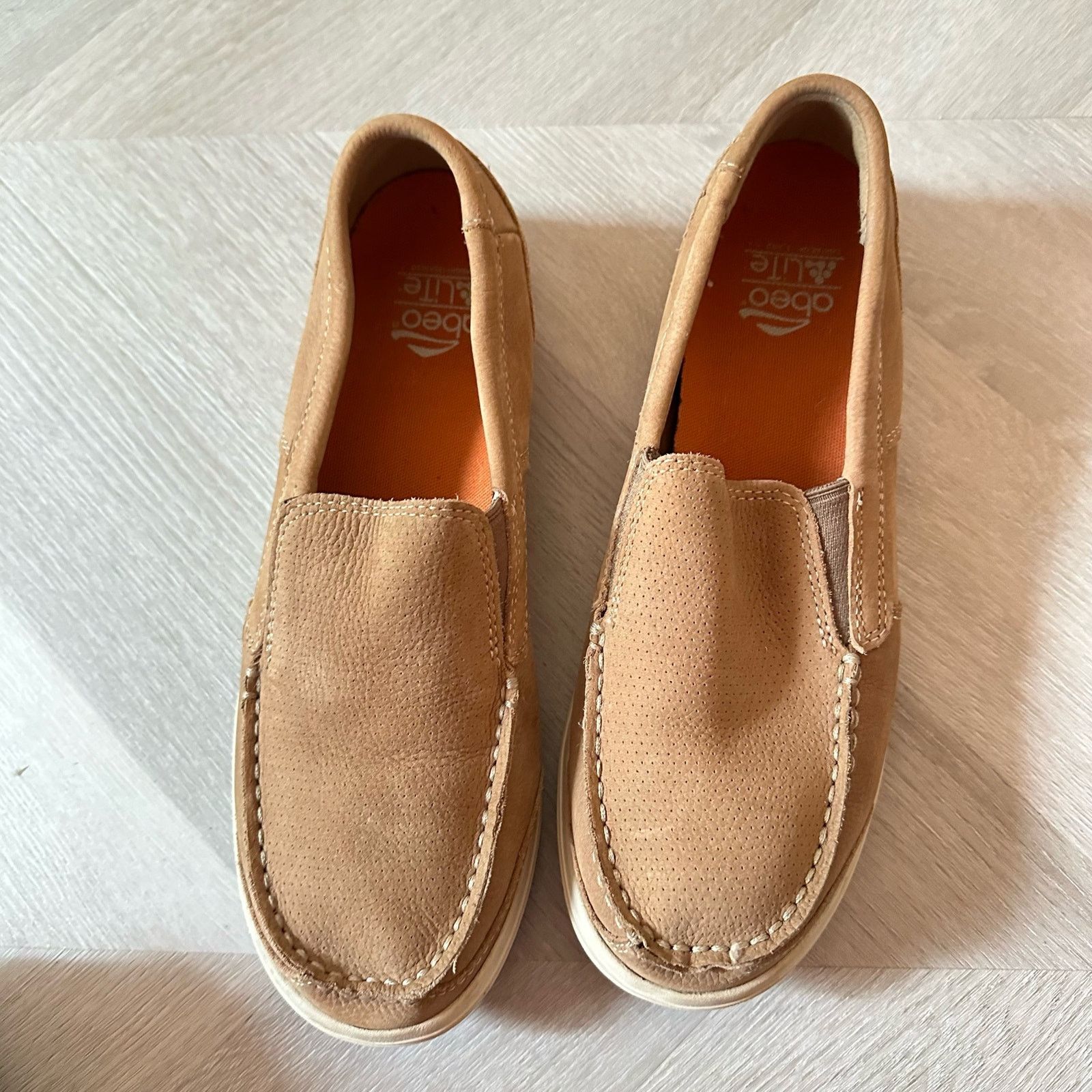 Other Abeo Lite Caleb Loafers Boat Shoes Men 8.5 Tan Leather Suede Size US 8.5 / EU 41-42 - 2 Thumbnail
