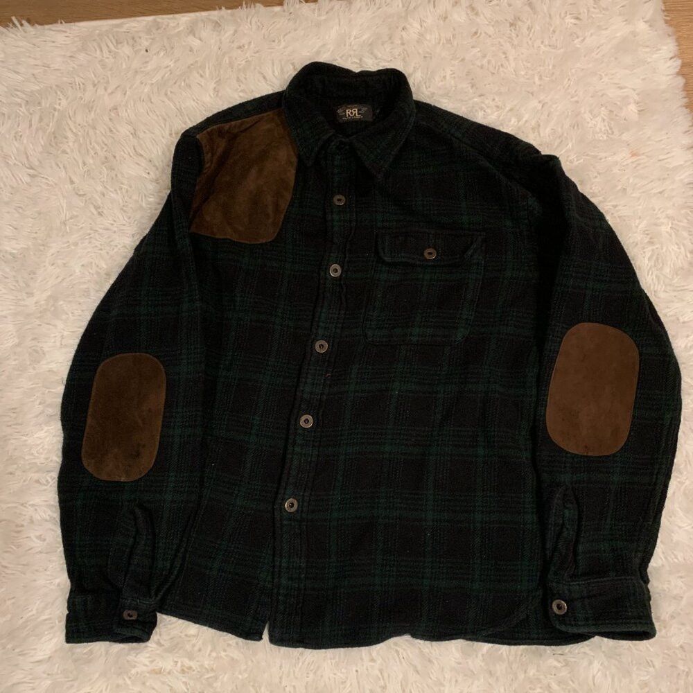 RRL Ralph Lauren RRL Ralph Lauren Flannel Shirt XL Checkered Stripe Green We Size US XL / EU 56 / 4 - 4 Thumbnail
