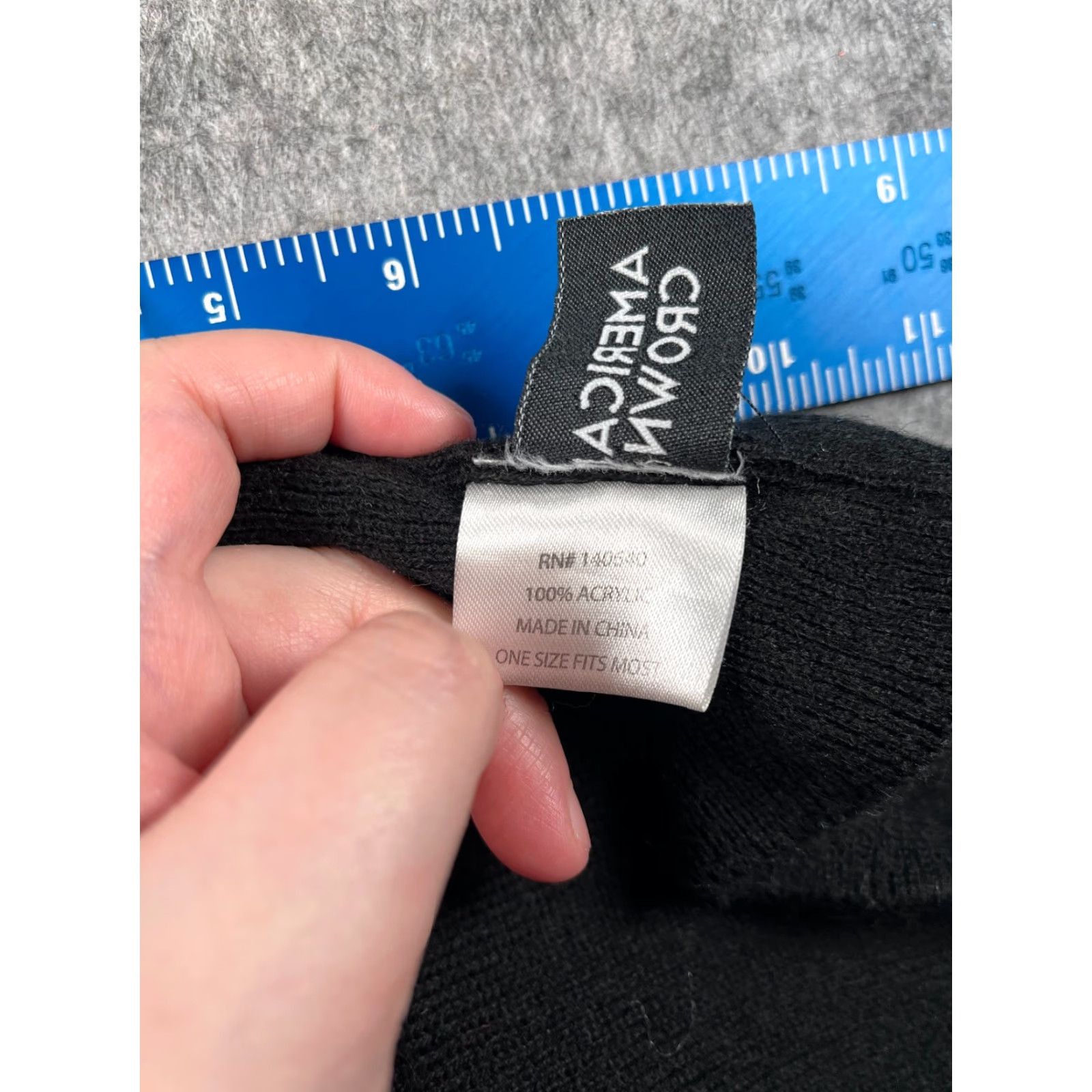 Vintage American Crown Arizona Beanie Adult One Size Black Gray Knit 100% Acrylic Mens Size ONE SIZE - 8 Thumbnail