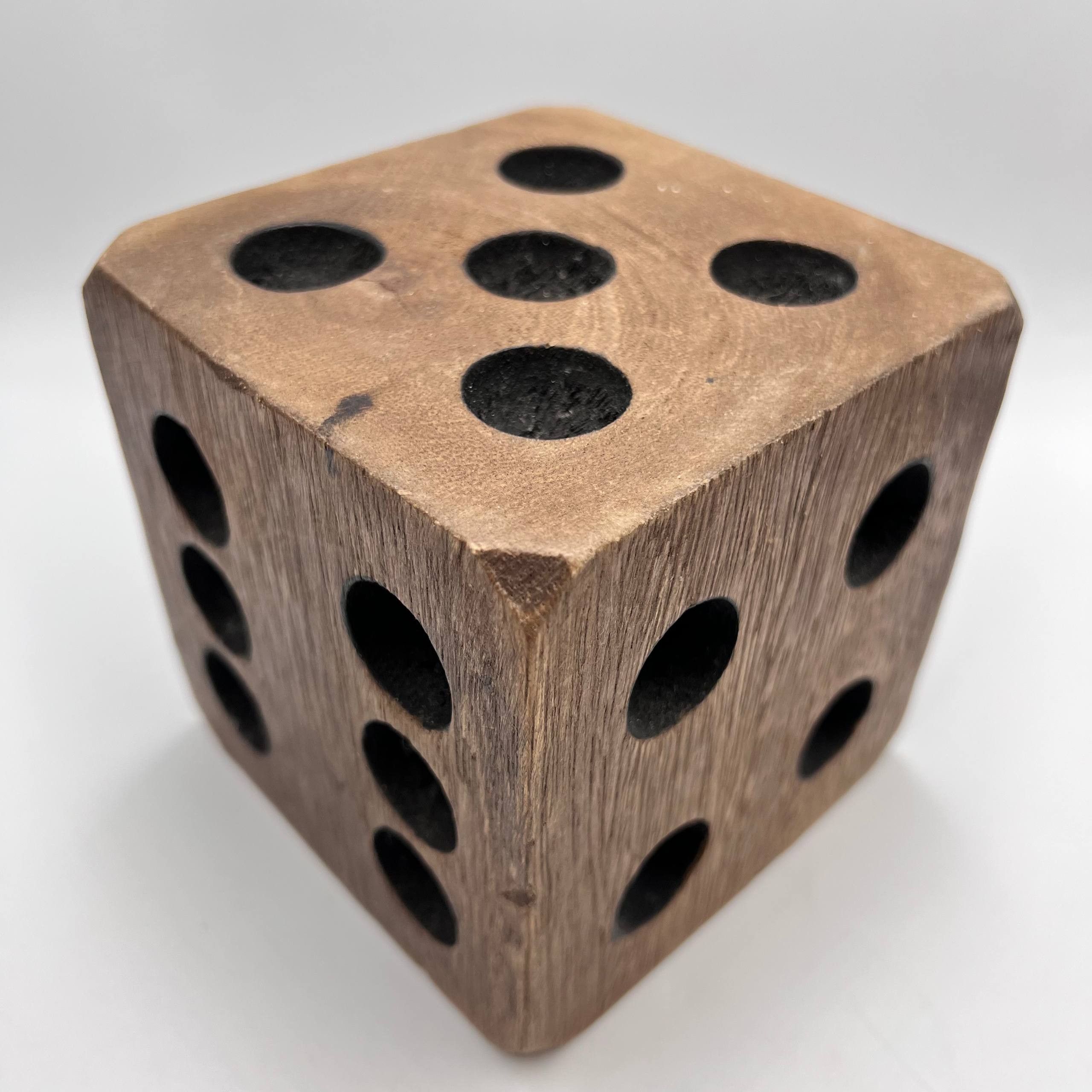 Vintage Handmade Large Wooden Dice Rustic Cube Decor Collectible Size ONE SIZE - 9 Thumbnail