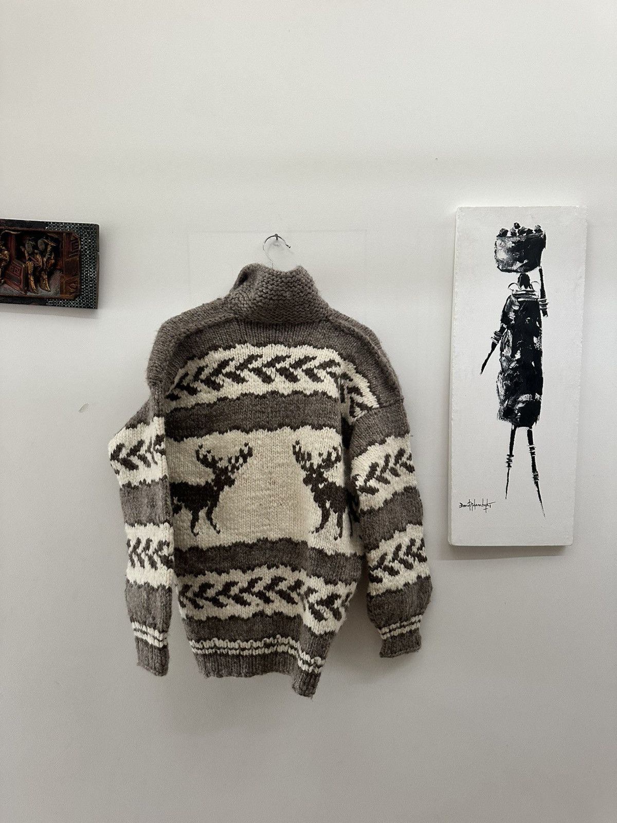 Vintage Custom Handmade Knitted Jacket / Cardigan Size US L / EU 52-54 / 3 - 5 Thumbnail