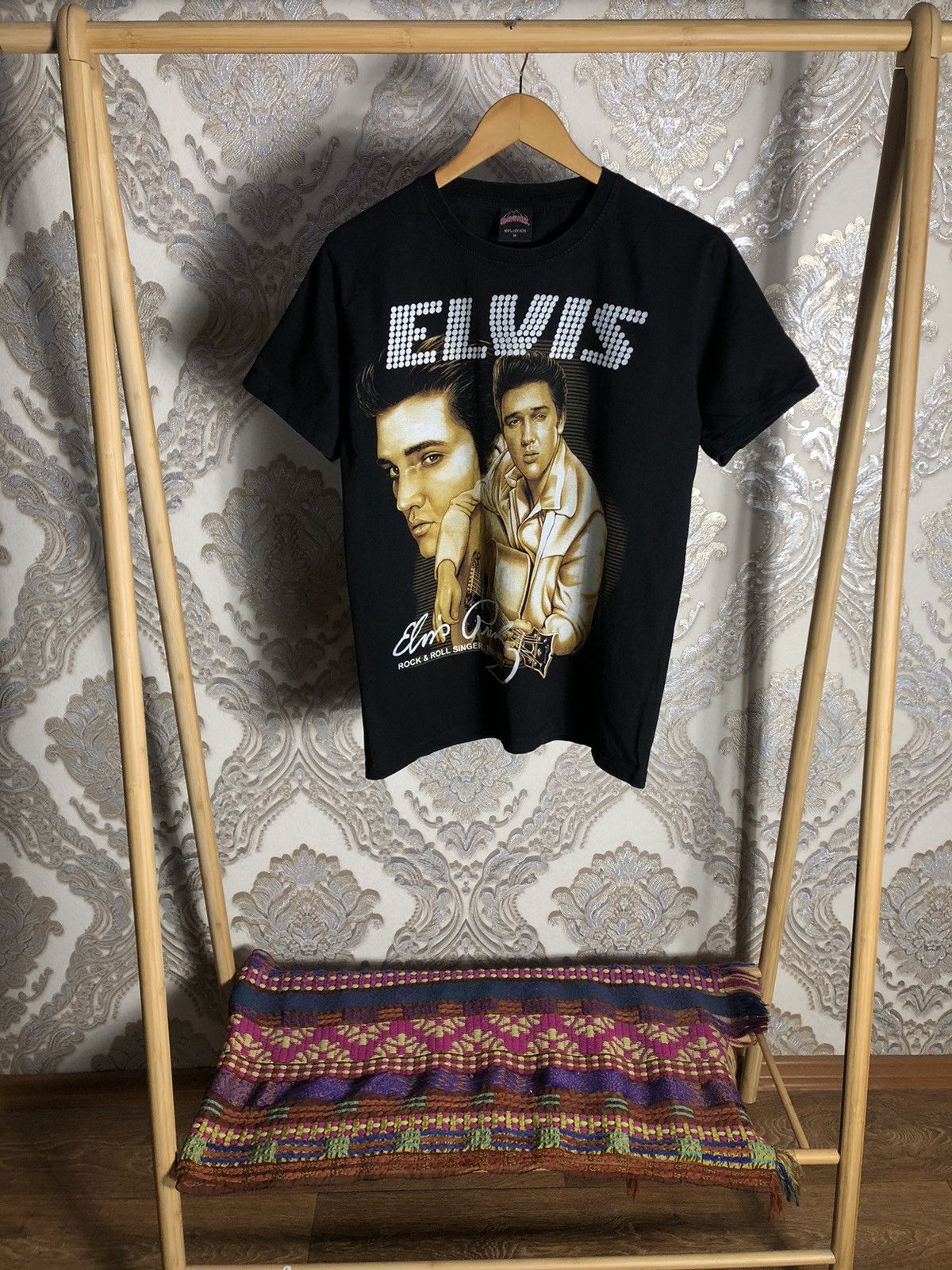 Band Tees × Vintage VERY RARE ELVIS PRESLEY ROCK & ROLL DOUBLE PRINTED T-SHIRT Size US M / EU 48-50 / 2 - 1 Thumbnail