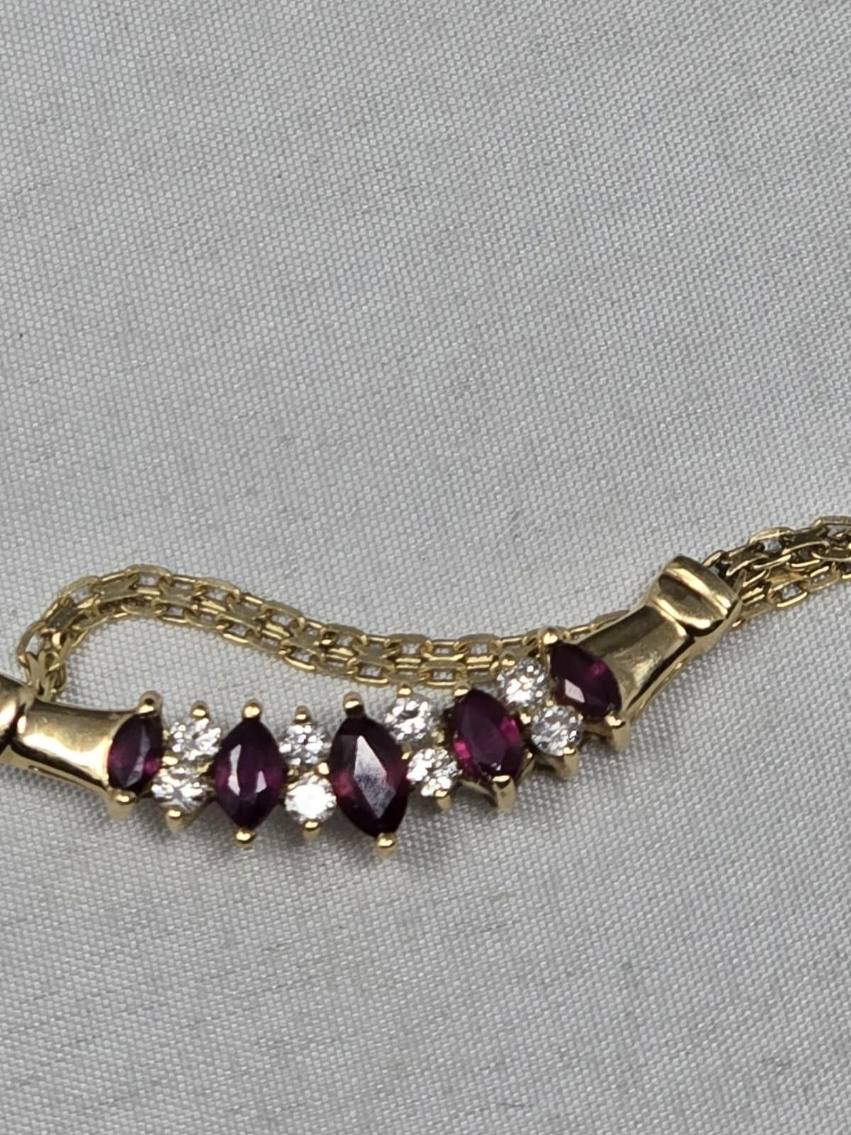 The Unbranded Brand 14k Gold 1.46ctw Natural Ruby & Diamond Cluster Necklace 16" Size ONE SIZE - 4 Thumbnail