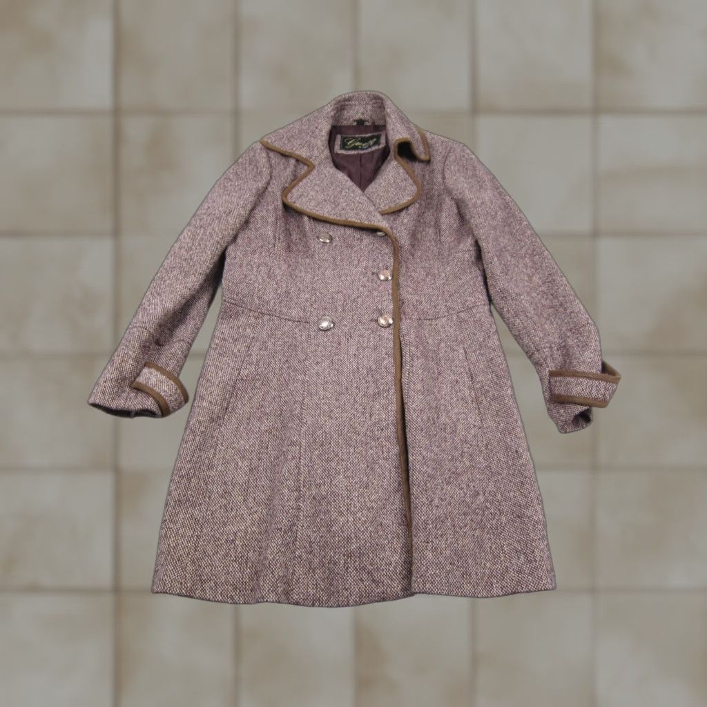 Guess VINTAGE Guess Pea Coat Womens XL Red Tweed 90s Double Breasted Wool Coat Size XL / US 12-14 / IT 48-50 - 1 Thumbnail